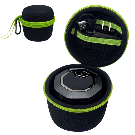 Thowapou Hard Case Compatible with Microtouch/for Tustow/for Redbreak/for SOLIMPIA Electric Shaver, (Case Only) for Titanium Head Shavers for Bald Men, Travel Electric Razor Storage Box (Black Green)