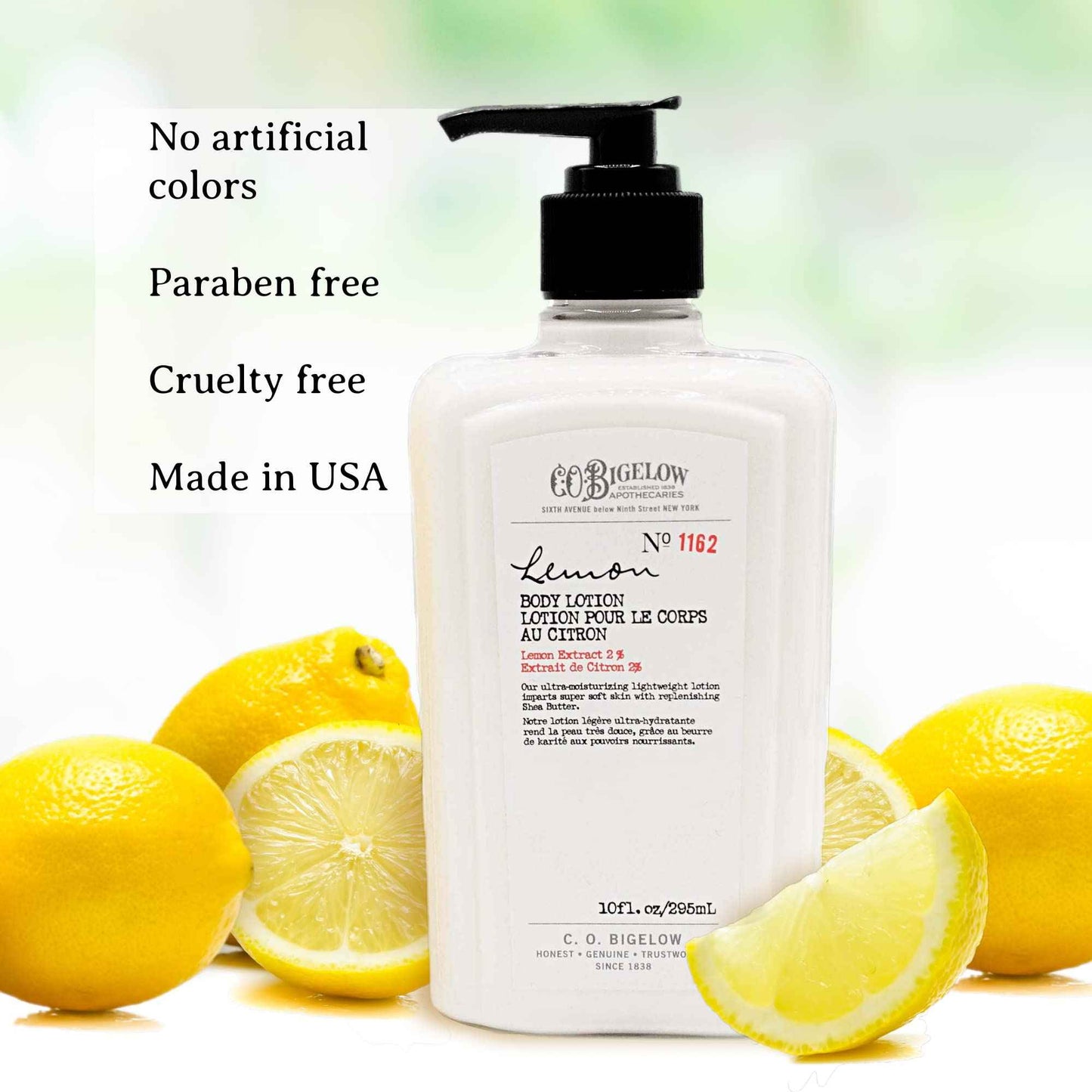 C.O. Bigelow Lemon Body Lotion, Moisturizing Body Lotion for Dry Skin with Shea Butter & Lemon Extract, 10 Fl Oz