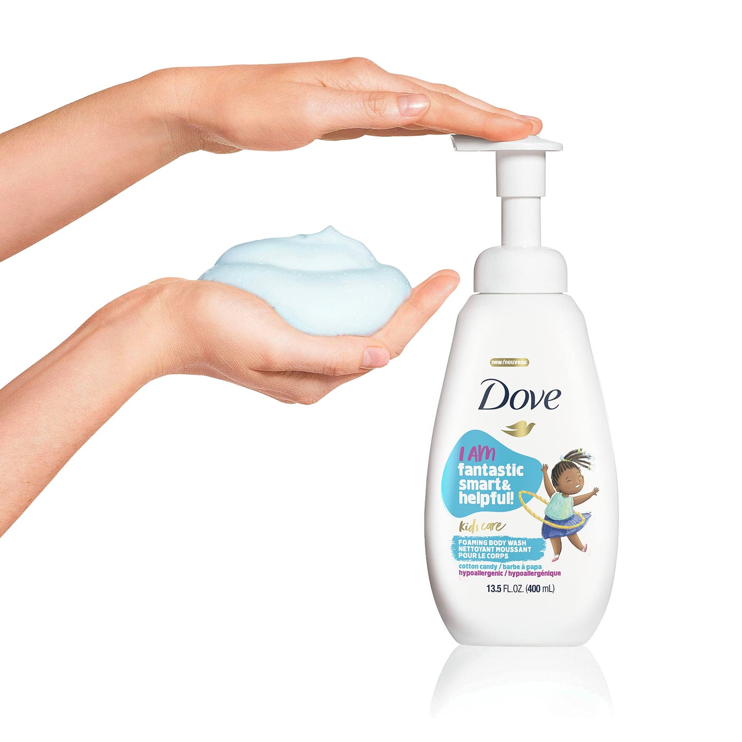 Dove Kids Care Foaming Body Wash For Kids Cotton Candy Hypoallergenic Skin Care 13.5 oz