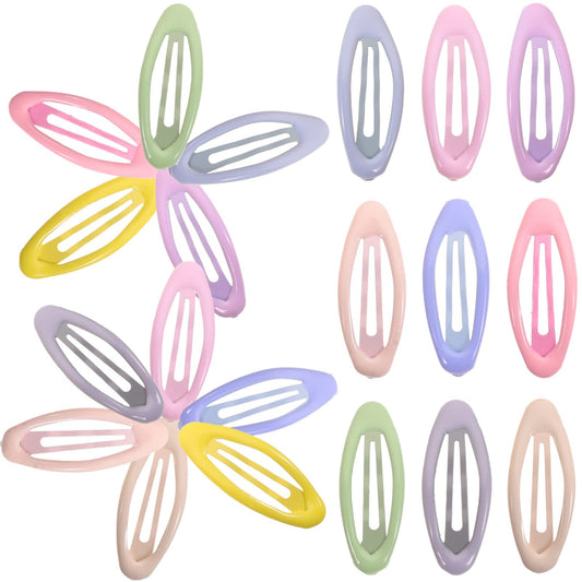 Milisten 20pcs Oil Drop Hair Clips and Accessories - Colorful No-Metal Styling Clips for Makeup, Bows, Flowers, Korean Style for Girls and Children