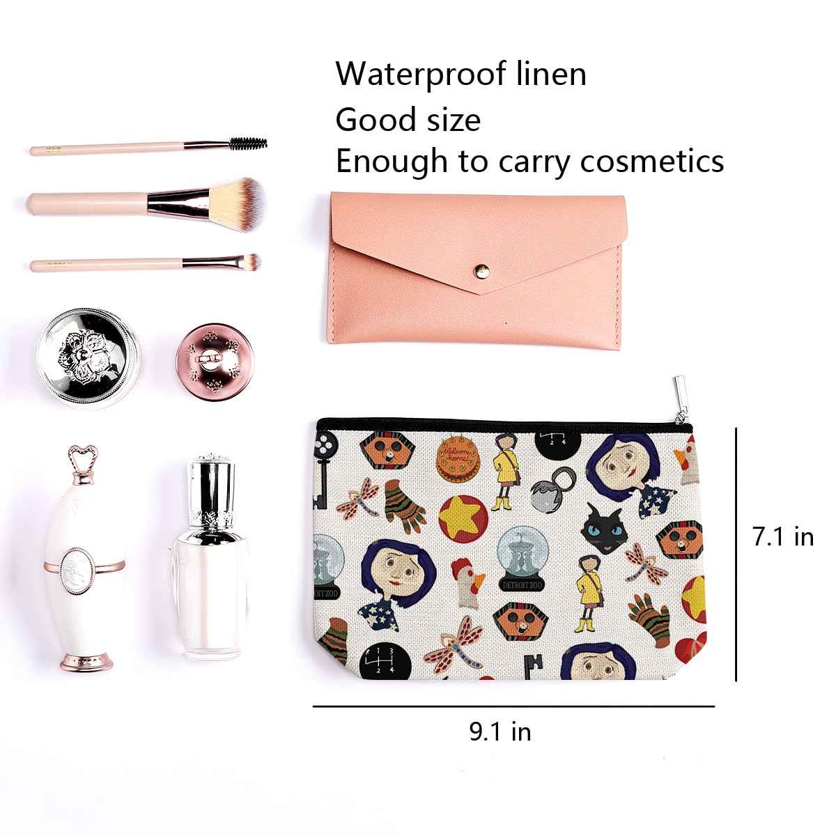 LONGXIN Mr. Bobinsky Cosmetic Make up Bag The Secret Door Lover Gift Ghost Mom Cartoon Movie Merch Makeup Zipper Pouch Bag