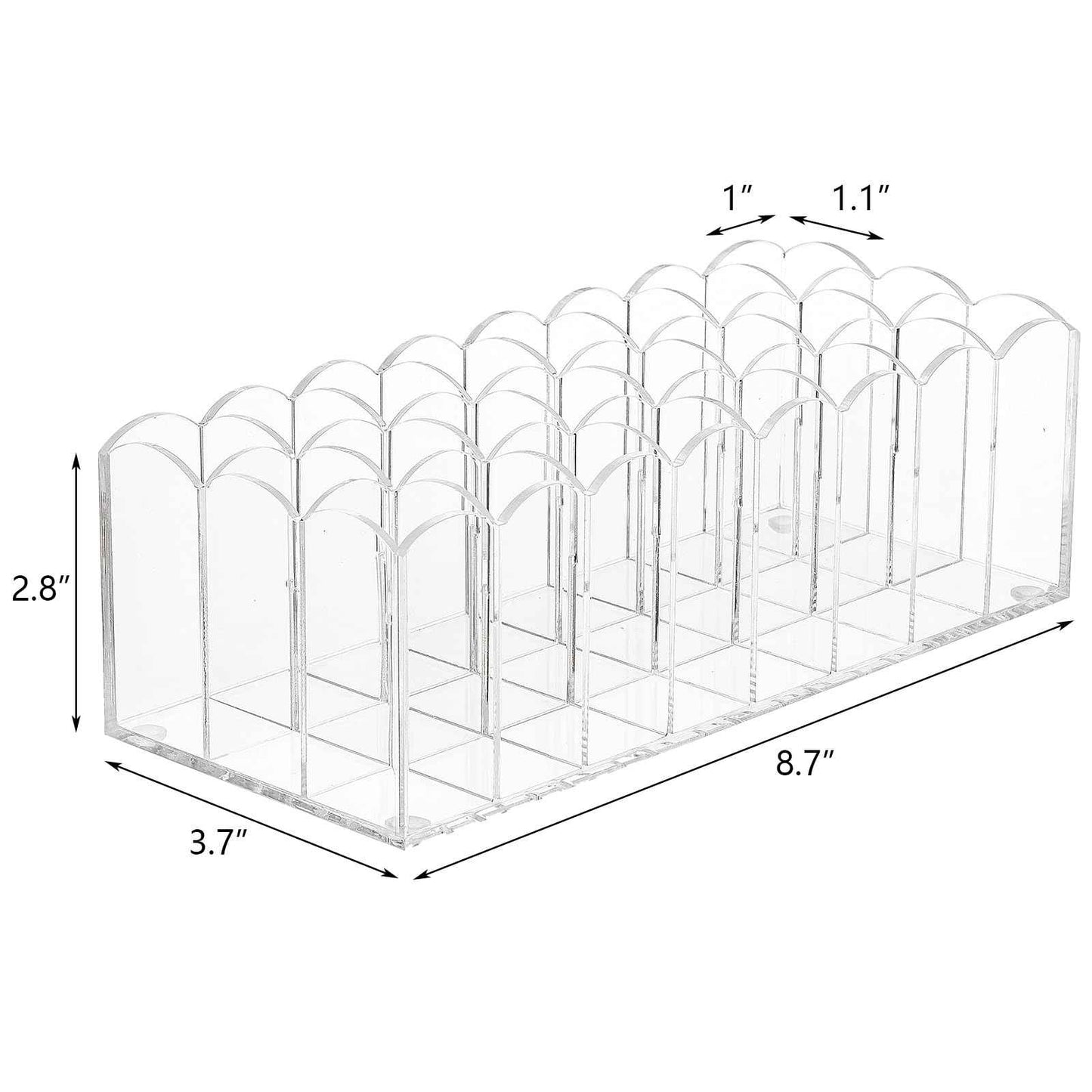 Hedume 2 Pack Lip Gloss Holder Organizer, 24 Spaces Acrylic Lip Gloss & Makeup Holder, Lipgloss Display Case for Tall Products