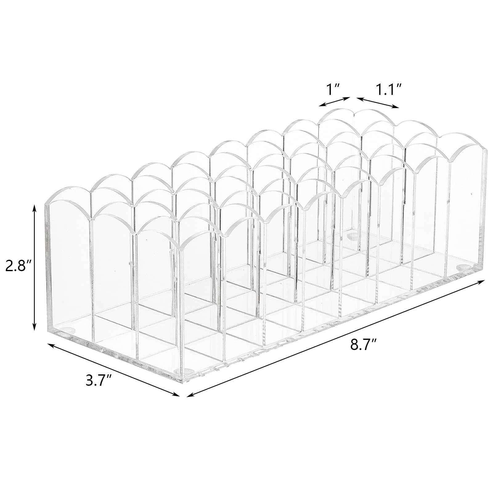 Hedume 2 Pack Lip Gloss Holder Organizer, 24 Spaces Acrylic Lip Gloss & Makeup Holder, Lipgloss Display Case for Tall Products