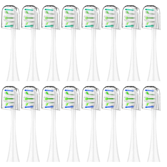 Replacement Toothbrush Heads for Philips Sonicare - 16 Pack Soft Gentle Bristles Compatible with Most Sonicare Click-On Electric Toothbrushes (White)