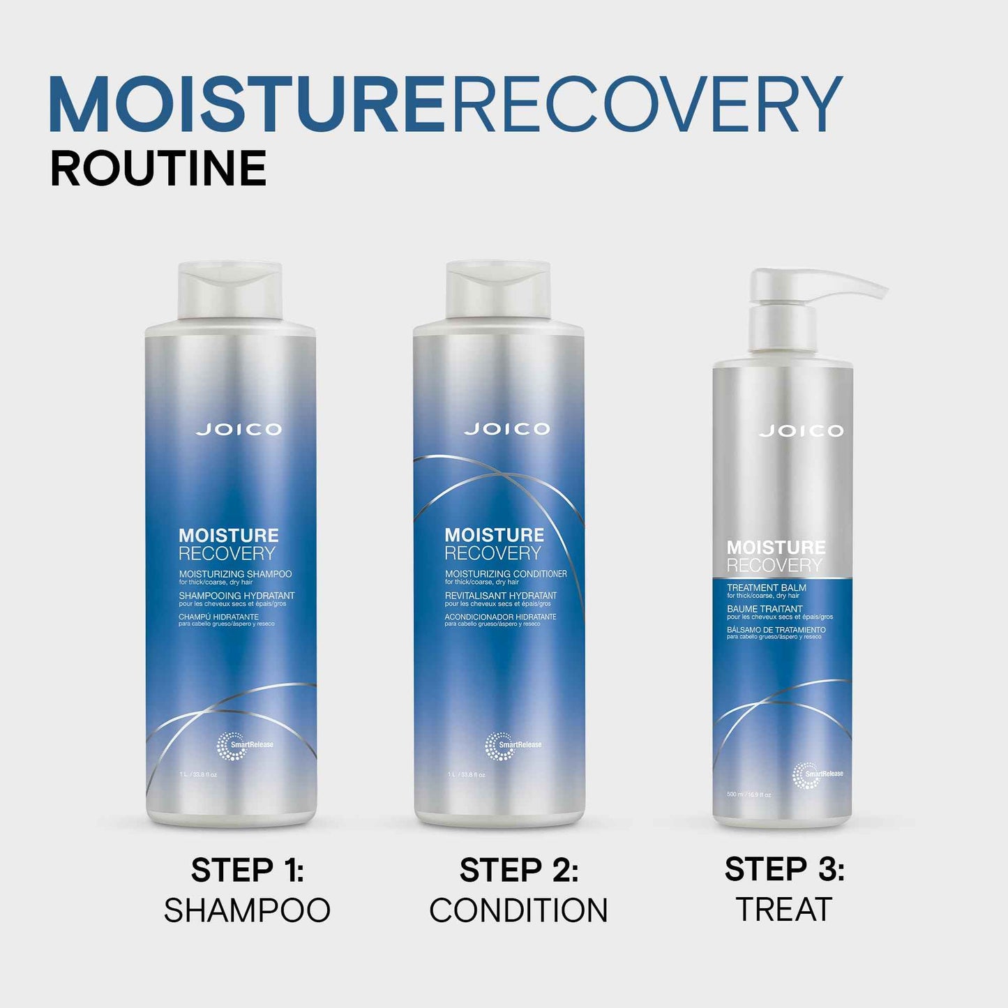 Joico Moisture Recovery Moisturizing Shampoo | For Thick, Coarse, Dry Hair | Restore Moisture, Smoothness, Strength, & Elasticity | Reduce Breakage | With Jojoba Oil & Shea Butter | 33.8 Fl Oz