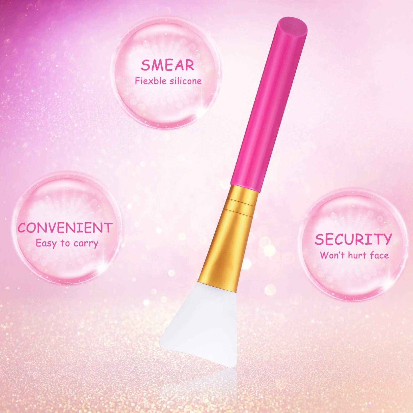 30 Pieces Silicone Face Mask Brushes Soft Silicone Facial Mud Applicator Clay Tools Face Mask Beauty Tools for Sleeping Mask, Mud Mask, Hairless Body Lotion and Body Butter, 5 Colors (Pack of 2)