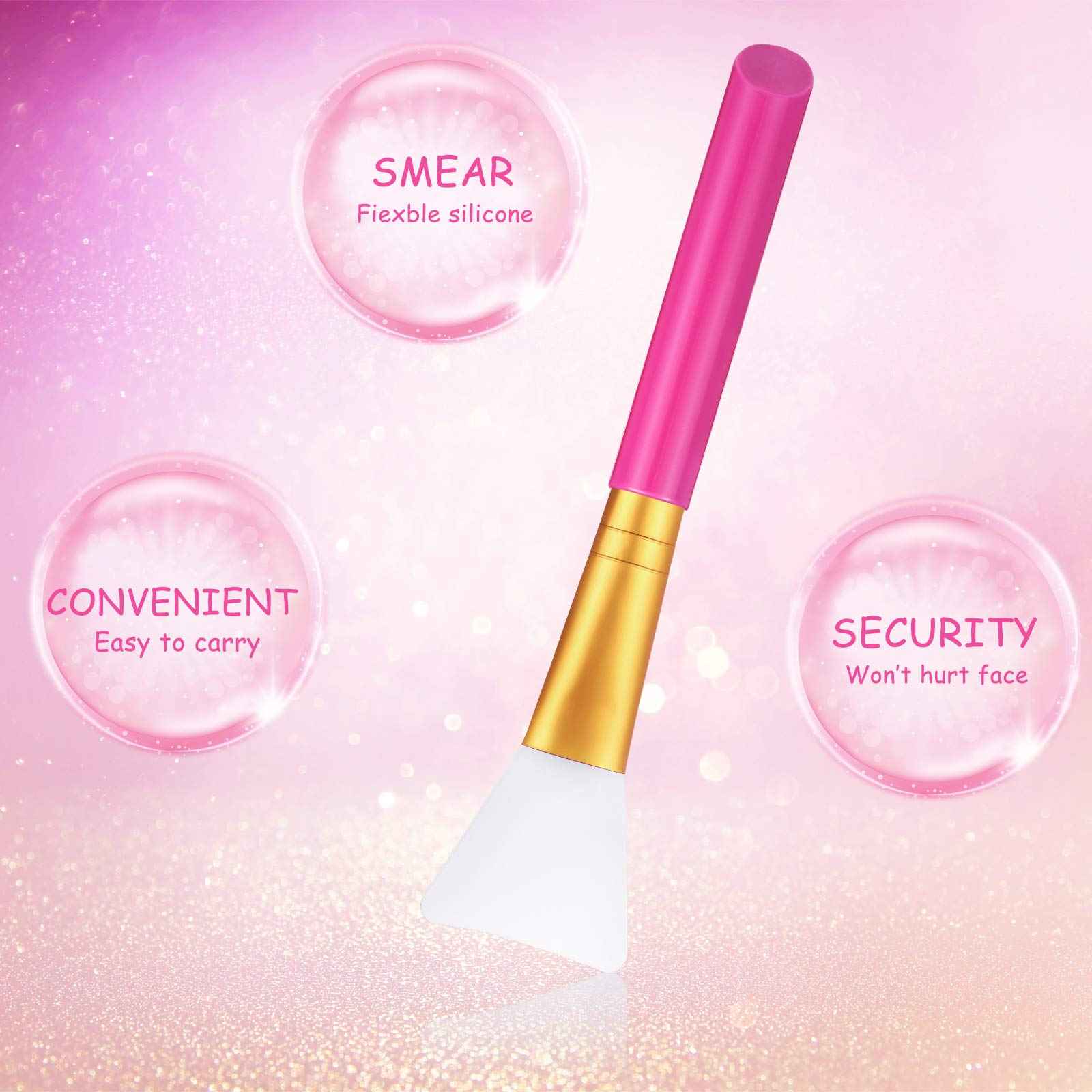 30 Pieces Silicone Face Mask Brushes Soft Silicone Facial Mud Applicator Clay Tools Face Mask Beauty Tools for Sleeping Mask, Mud Mask, Hairless Body Lotion and Body Butter, 5 Colors (Pack of 2)