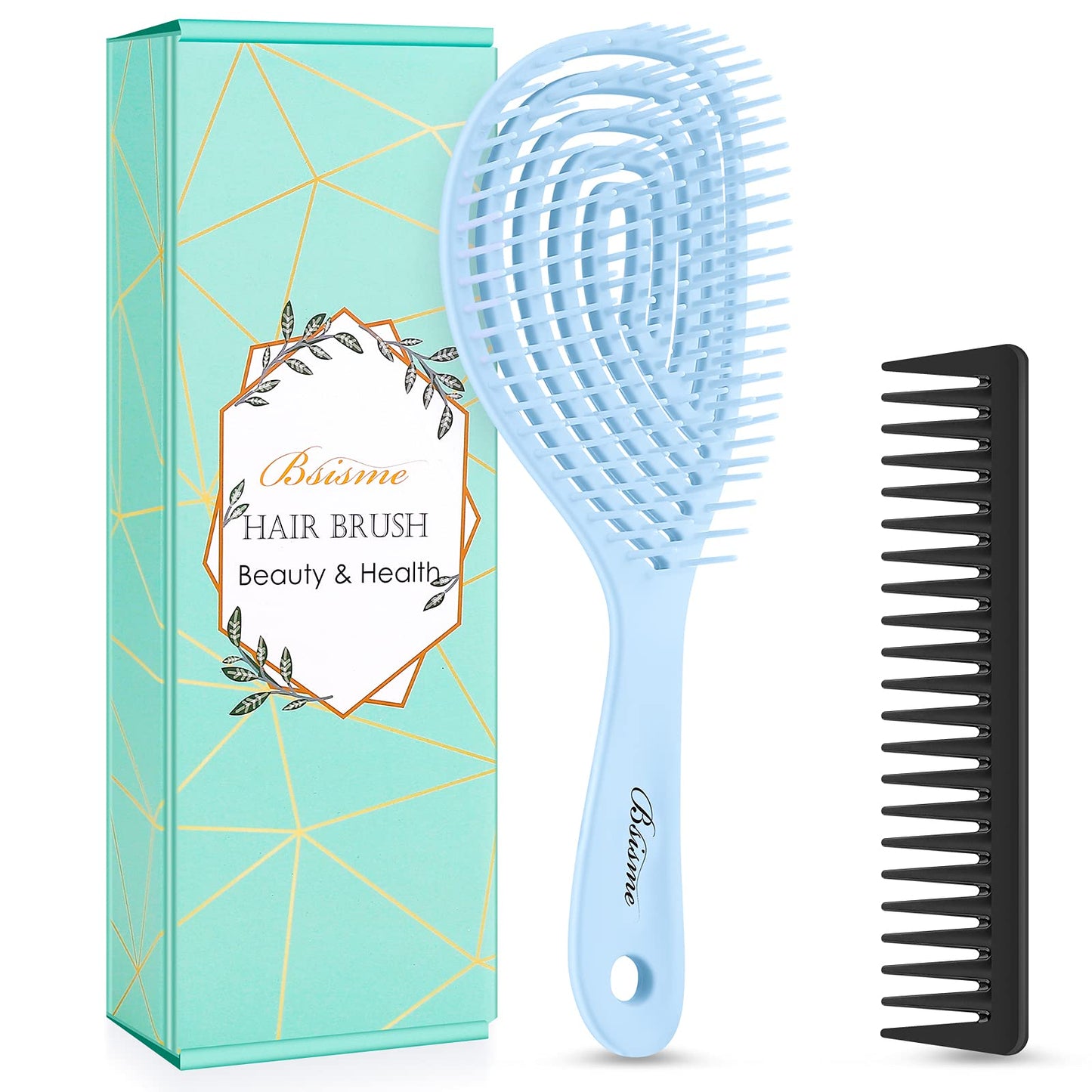 Hair Detangling Brush with Ultra-soft Bristles for All Hair Types - Easily Glides Through Tangles, Vented for Faster Blow Drying (Square)