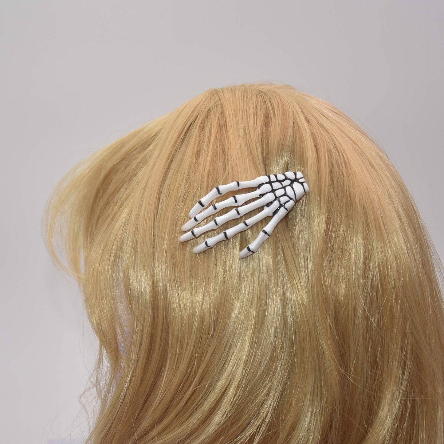 5 Pairs White and Black 3" Skeleton Hands Hair Clips Skull Bone Shape Hairpins Halloween Party Accessories