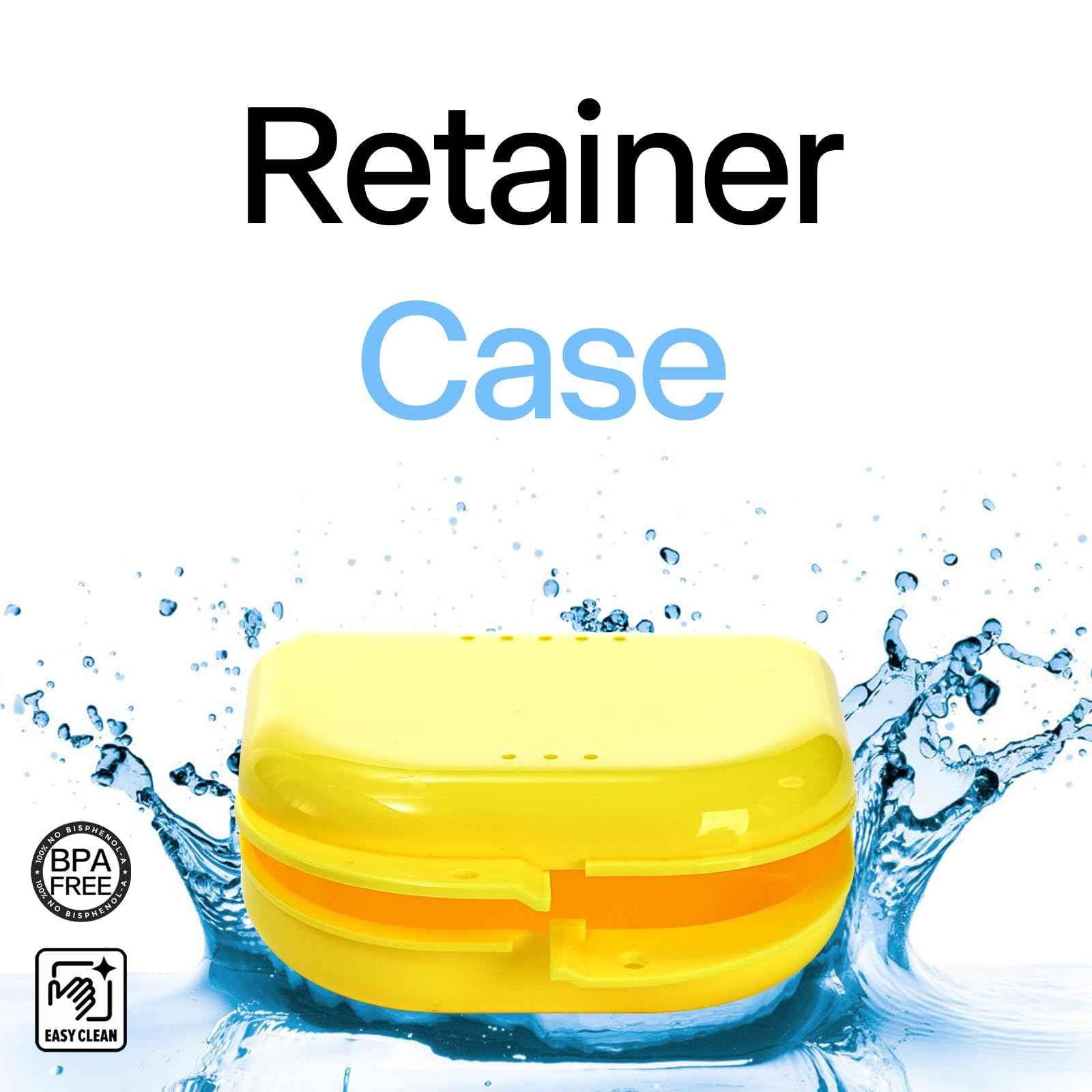 ZENFUN 40 Packs Retainer Case, Mouth Guard Cases Denture Case Bulk, Slim Aligner Box with Vent Holes, Assorted Denture Storage Container for Night Guards, Individually Sealed