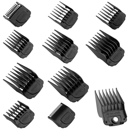 Anrom Upgrade Magnetic Clipper Guards for Wahl Clippers with Magnetic Clip Professional Hair Clipper Guards Cutting Guides - length 1/16 Inch to 1 Inch(1.5-25mm), 10 Pack