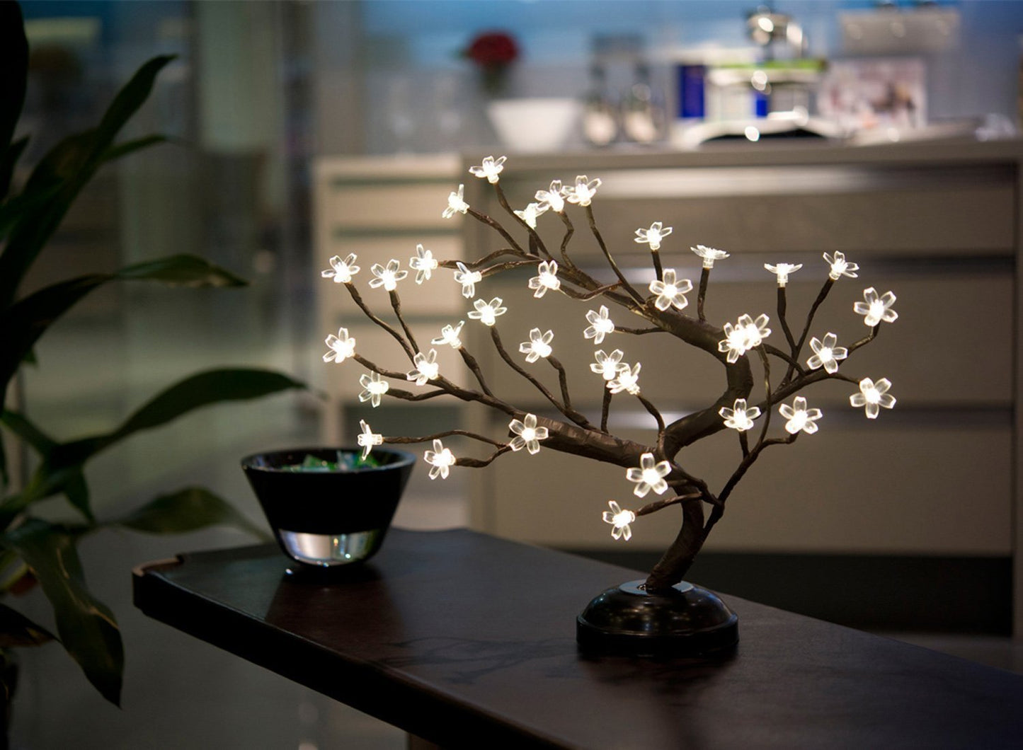 Lightshare 16Inch 36LED Cherry Blossom Bonsai Light, Warm White,Battery Powered and Plug-in DC Adapter (Included),Built-in Timer,Décor for Home,Festival,Party,Christmas,Night Light