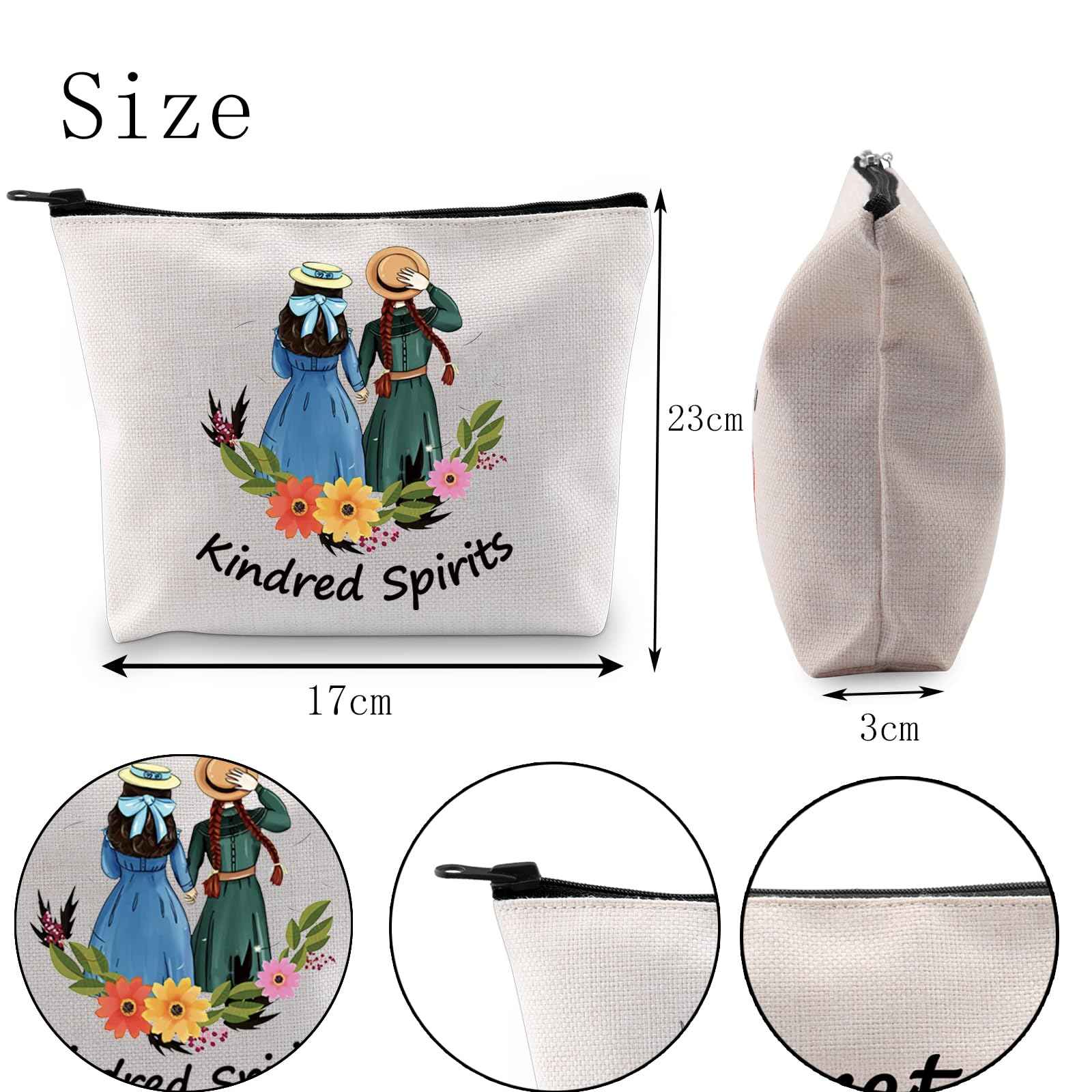 POFULL Kindred Spirits Cosmetic Bag Anne Green Gift Book Lover Gift Friendship Makeup Bag (Kindred Spirits)