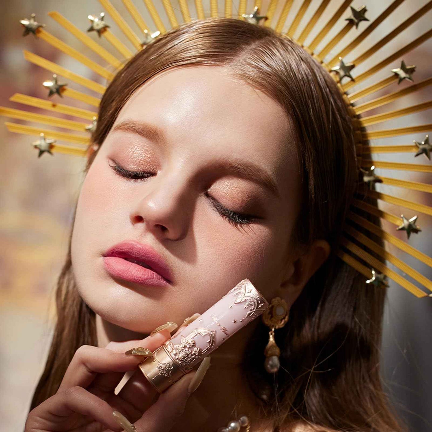 Flower Knows Violet Strawberry Rococo Glowy Lip Gloss G01 Little Angel Matte Lipstick C05