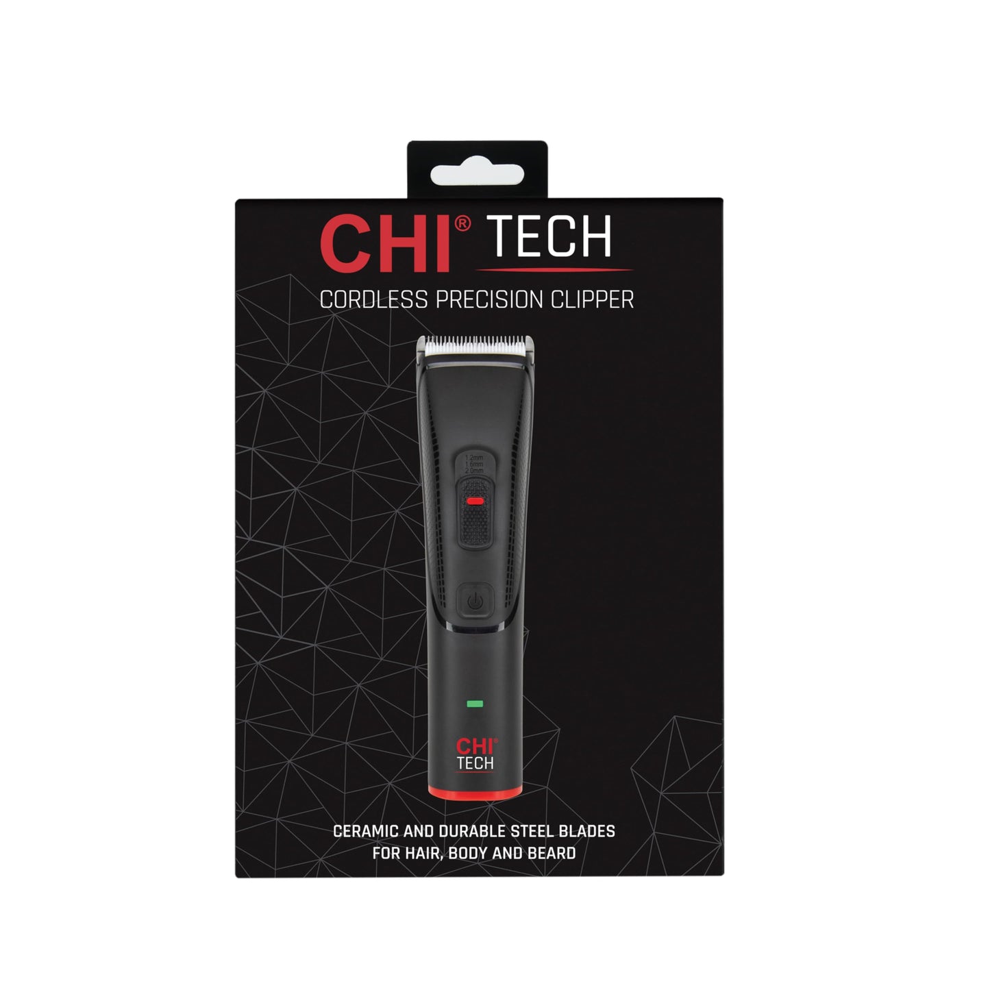 CHI Tech Cordless Precision Clipper, Wireless Hair Clipper for Precision Styling, Smooth Grip & Stainless Steel Blades, Includes 4 Guard Attachments
