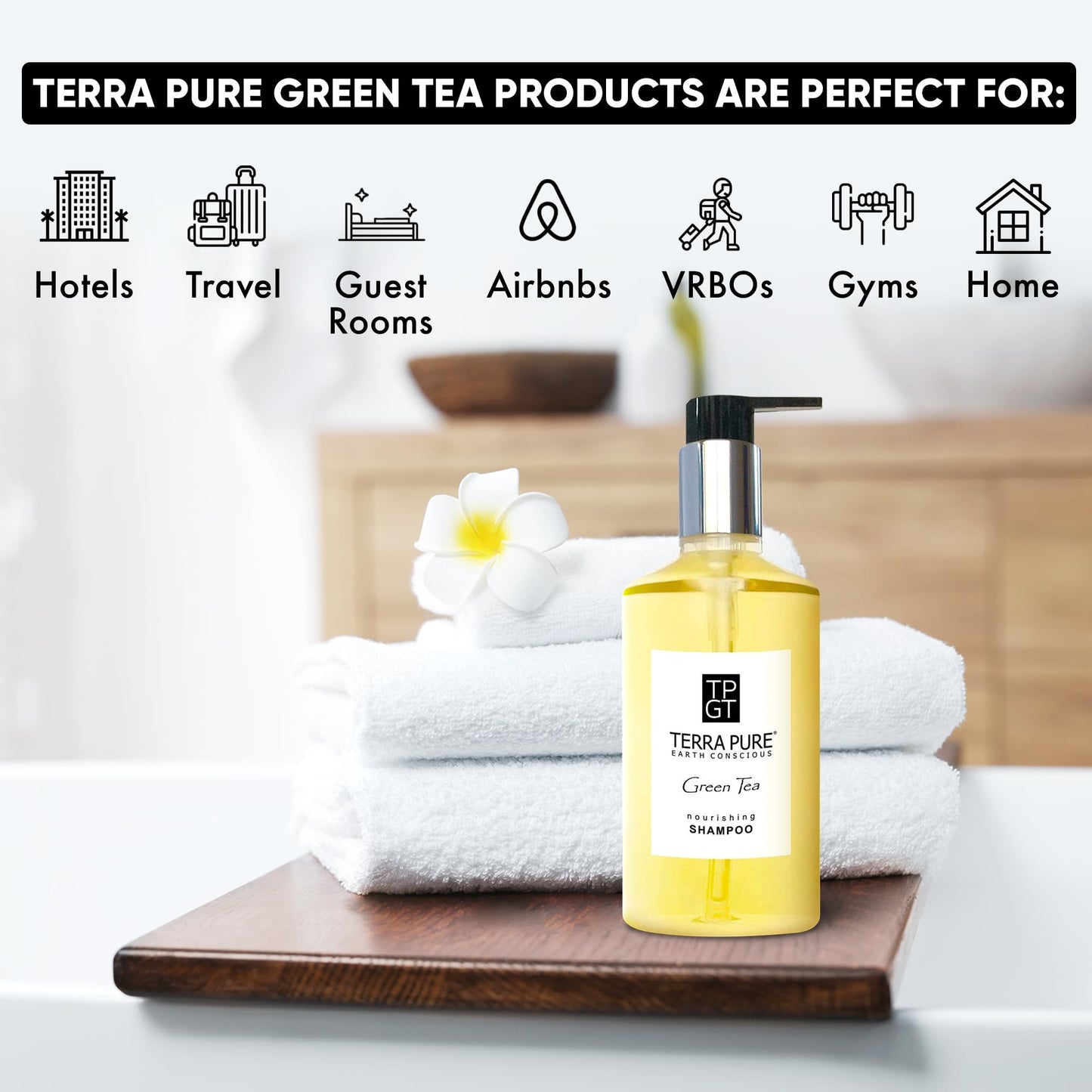 Terra Pure Green Tea Shampoo, 10.14 oz. With Organic Honey And Aloe Vera (Case of 24)