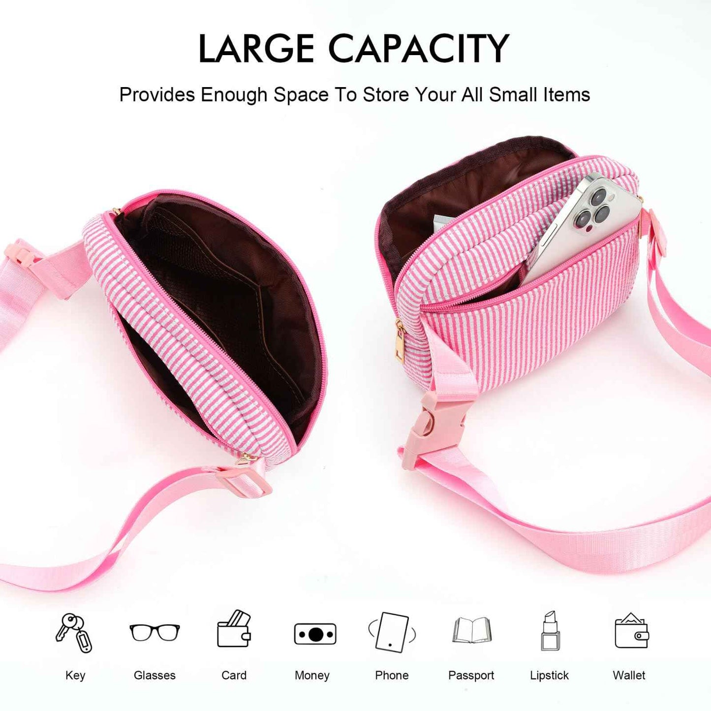 YOOLIFE Makeup Bag & Initial Crossbody Bag Belt Bag