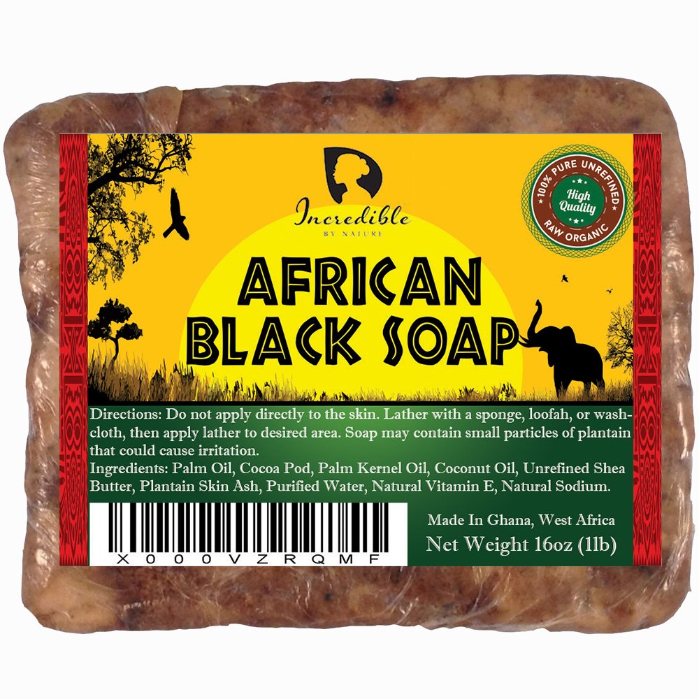 Incredible BY NATURE African Black Soap - 1lb Raw Organic Soap Face & Body Wash