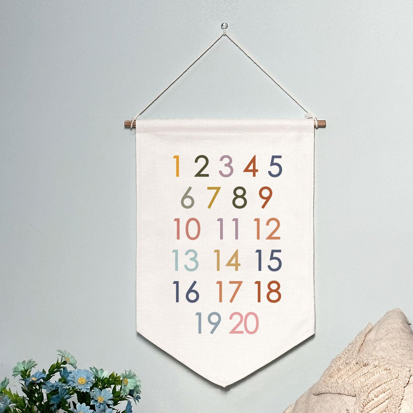 Classroom Wall Hanging Banner Poster Therapy Office Decor Calm Down Corner School Counselor Mental Health Growth Mindset Poster Anxiety Educational Wall Banner (Rainbow Numbers)