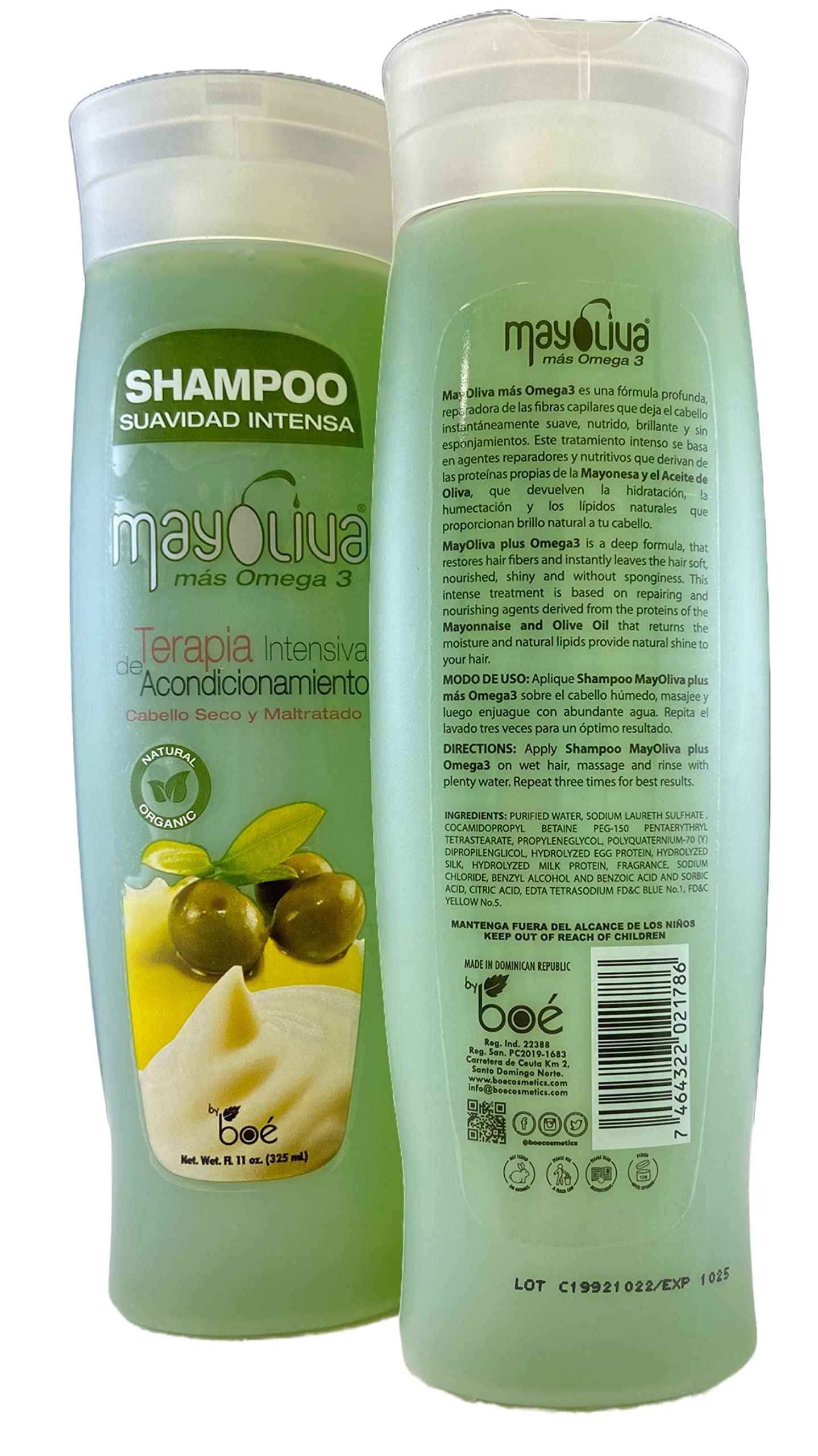 Mayoliva 4in1 Hair Repair Combo Set - Shampoo 11 oz, Leave-In 4.2 oz, Treatment 8.5 oz, Shine Drops 2 oz - Olive Oil & Mayonnaise Protein System - Deep Moisture, Anti-Frizz, Shine & Repair