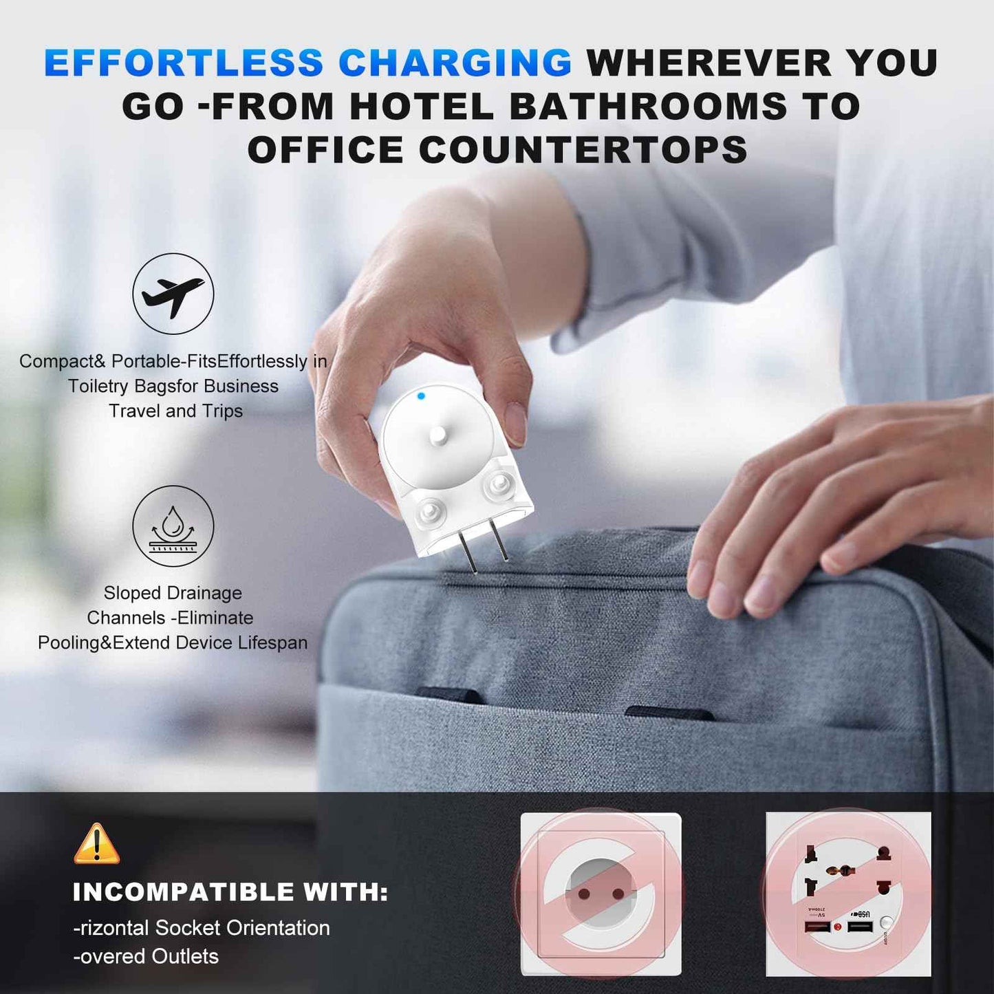 Replacement Charger Base for Philips Sonicare Electric Toothbrush Charger Base for HX6100/HX4100/HX3000/HX6000/HX8000/HX9000 Series US Plug Direct Wall Charger Hygienic White