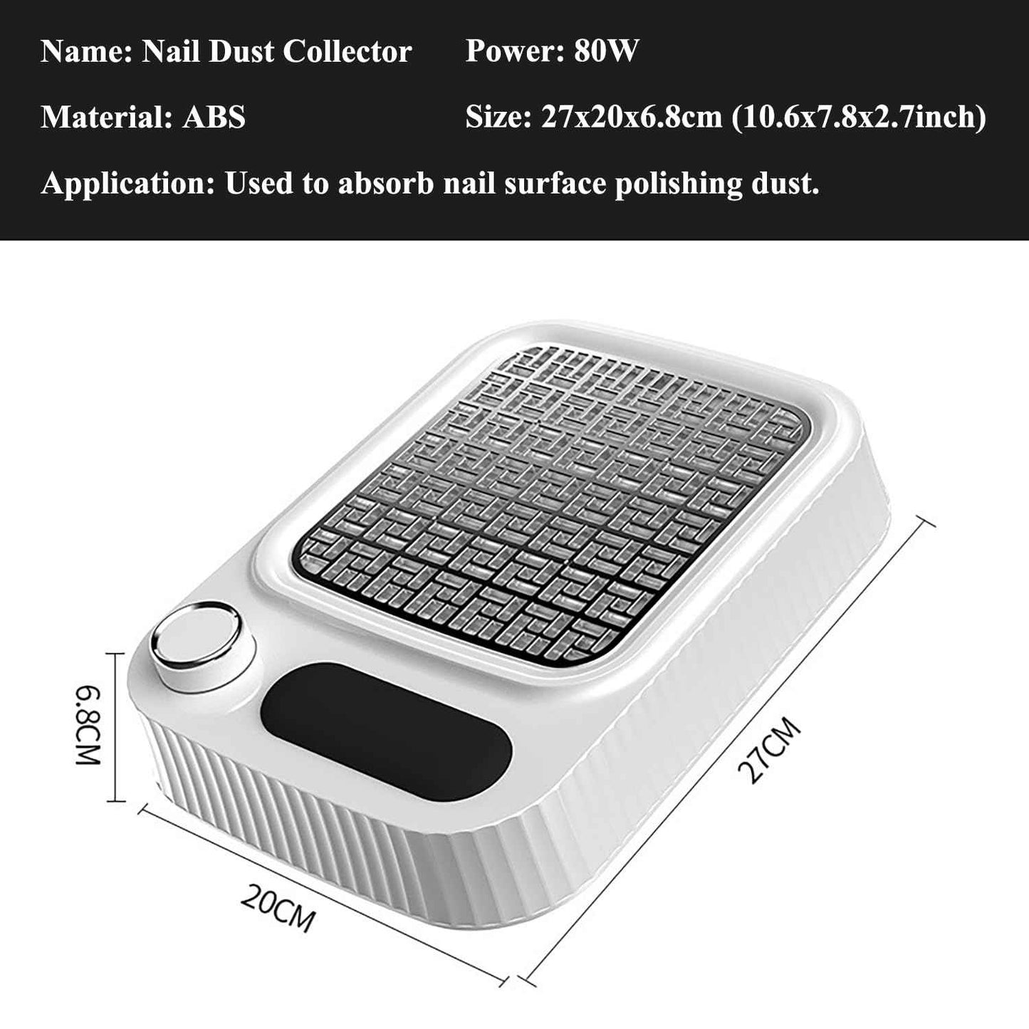 Winb Nail Dust Collector with Vacuum Fan - Professional Dust Extractor for Nail Tech, Powerful Suction & Ultra-Quiet | for Acrylic Nail Polishing