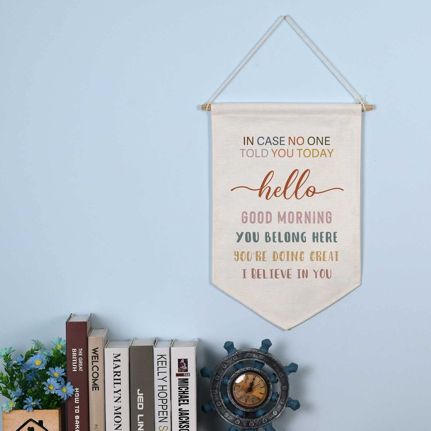 In Case No One Told You Today Hello You're Doing Great Classroom Wall Hanging Banner Gift Teacher Sign Boho Classroom Decor Fabric Hanging Banner School Classroom Wall Hanging Decor