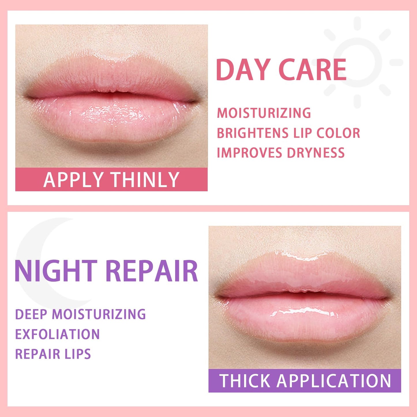 2 Pcs Lip Sleeping Mask, Lip Mask Overnight Hydrate Repair Sleeping Lip Mask, Moisturizing Lip Balm Lip Care Anti Dry Cracked Lip Cream, Lip Scrubs Exfoliator Reduce Lip Lines