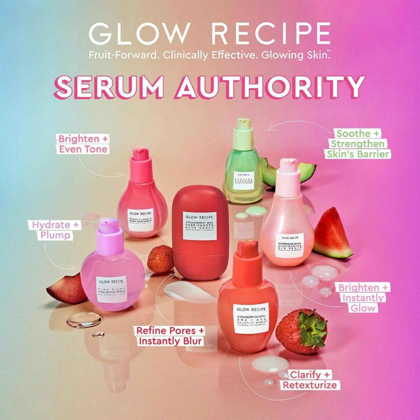 Glow Recipe Strawberry Smoothing Salicylic Acid Serum - Blemish Clarifying Skin Care, AHA BHA Exfoliant + Pore Minimizer + Plumping Hyaluronic Acid + Brightening Allantoin - Korean Face Serum, 30ml