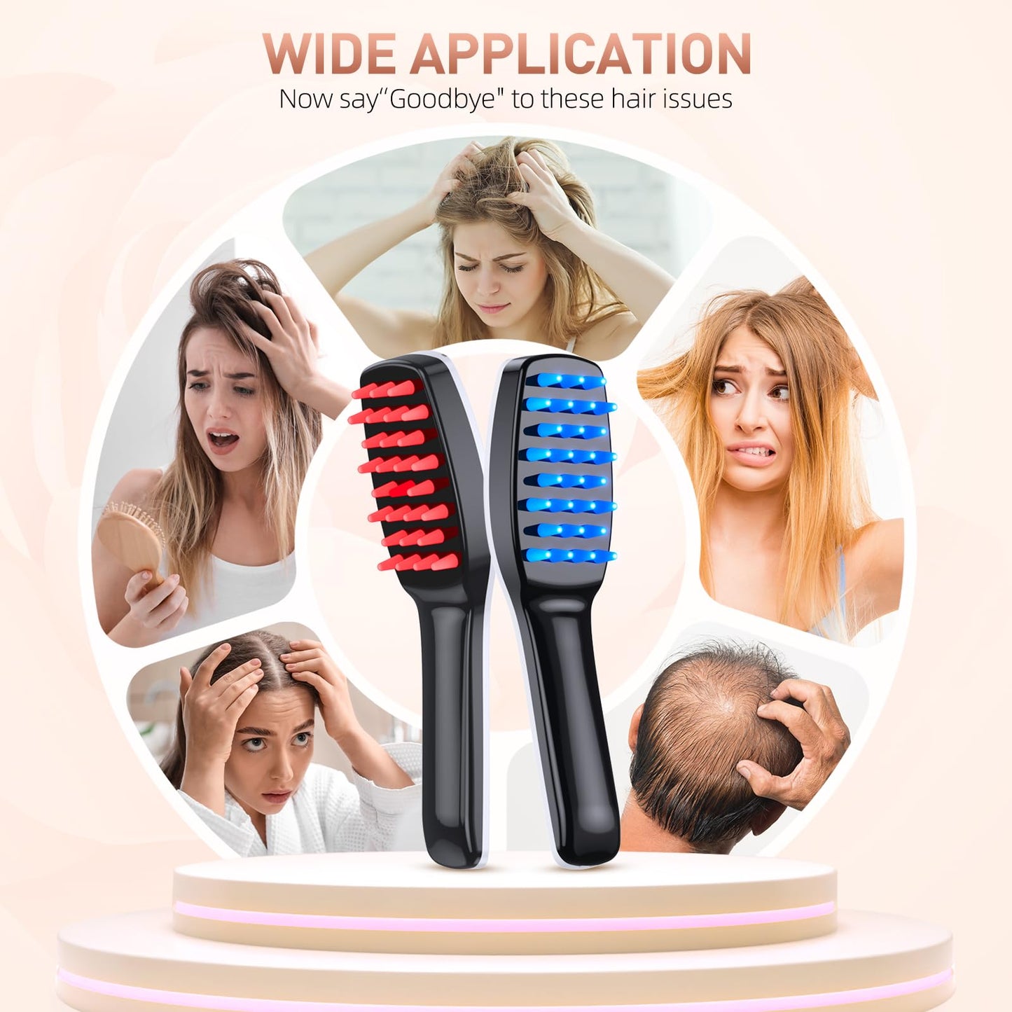 Laser Hair Growth Comb, Professional Laser Comb System(No LEDs), Electric Scalp Massager for Hair Growth, Thinning Hair Treatment, Intensive Hair Brush for Anyone