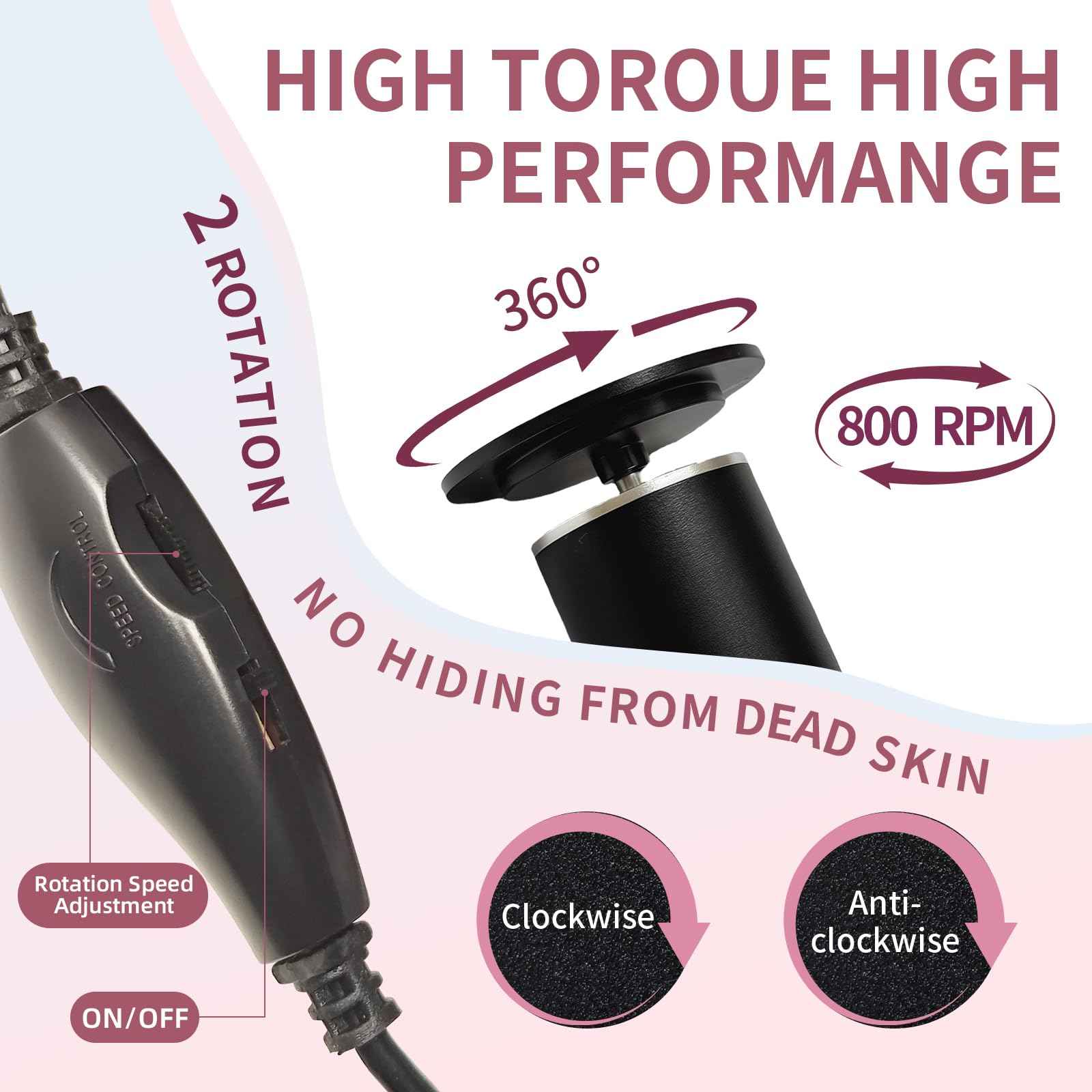 Dermave Electric Foot Callus Remover with 60 Refills – Electric Pedicure Tool for Cracked Heels, Seniors & Home Spa – Instantly Removes Dead Skin, Easy Operation, Adjustable Speed (Black)