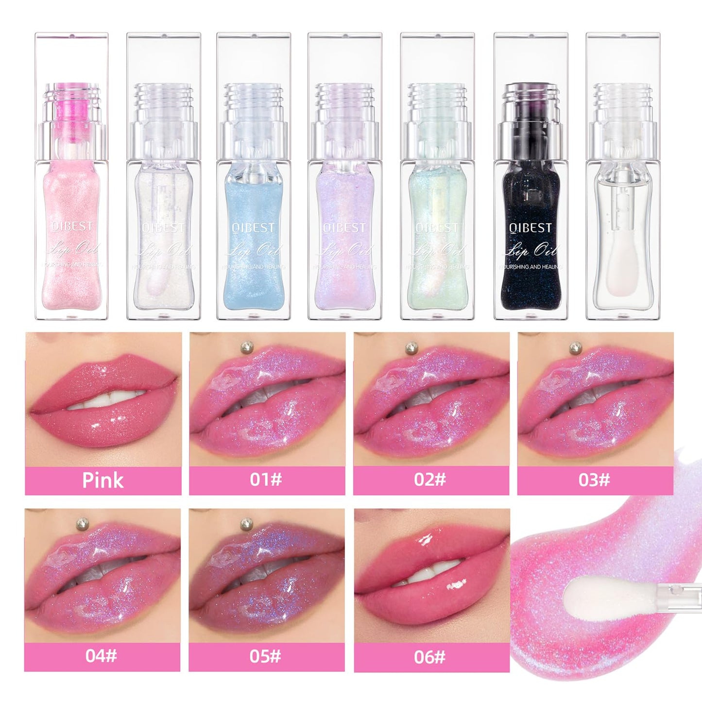 Magic Color Changing Moisturizing Lip Glow Oil, 2024 New Plumping Glitter Color Changing Lip Oil, Hydrating Lip Gloss Lip Balm Nourishing Lip Care Non-sticky Lip Oil