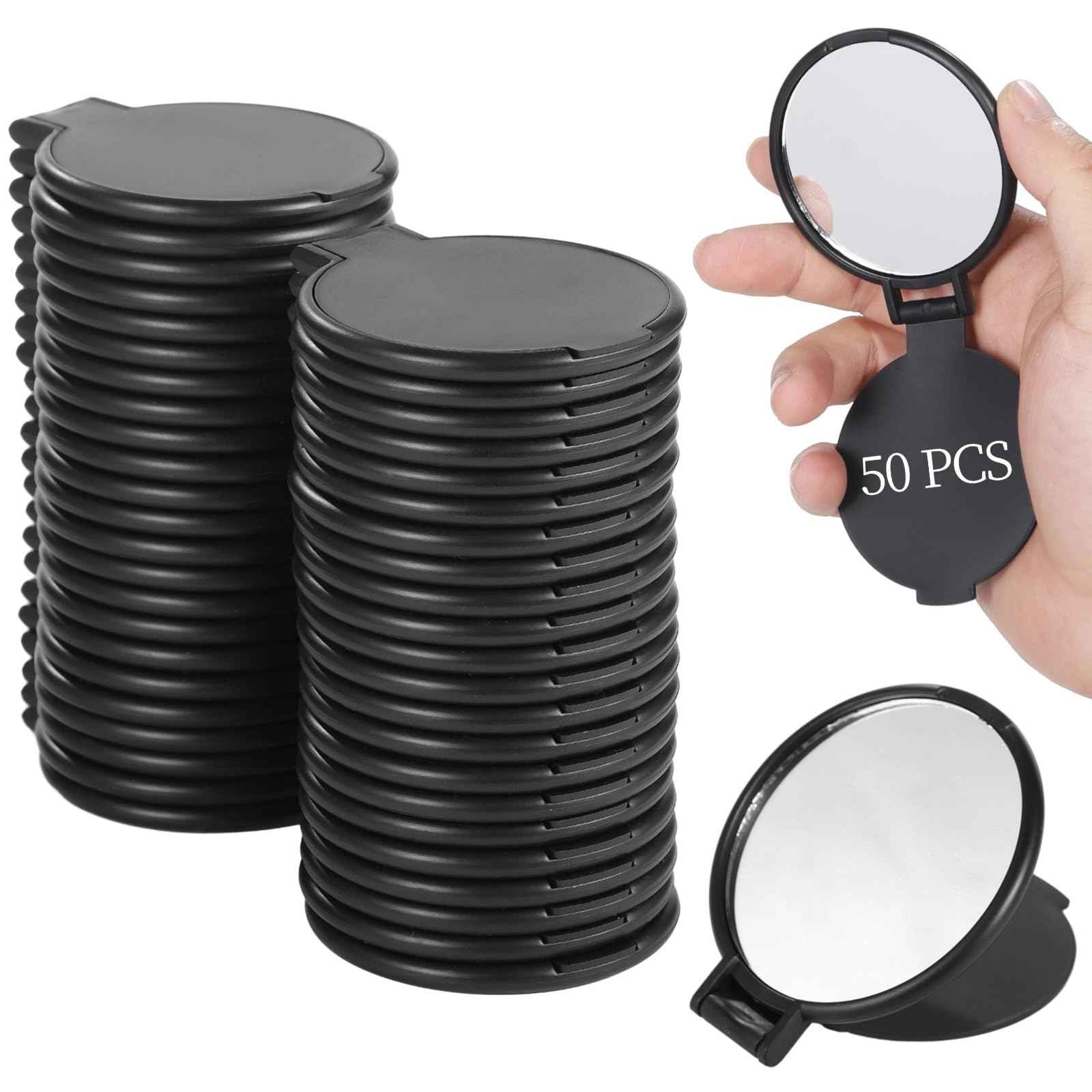 Toyosport 50 PCS Compact Mirror for Purse, Small Travel Makeup Mirror for Women, Portable Foldable Round Mirror Bulk, Flip-Open Design