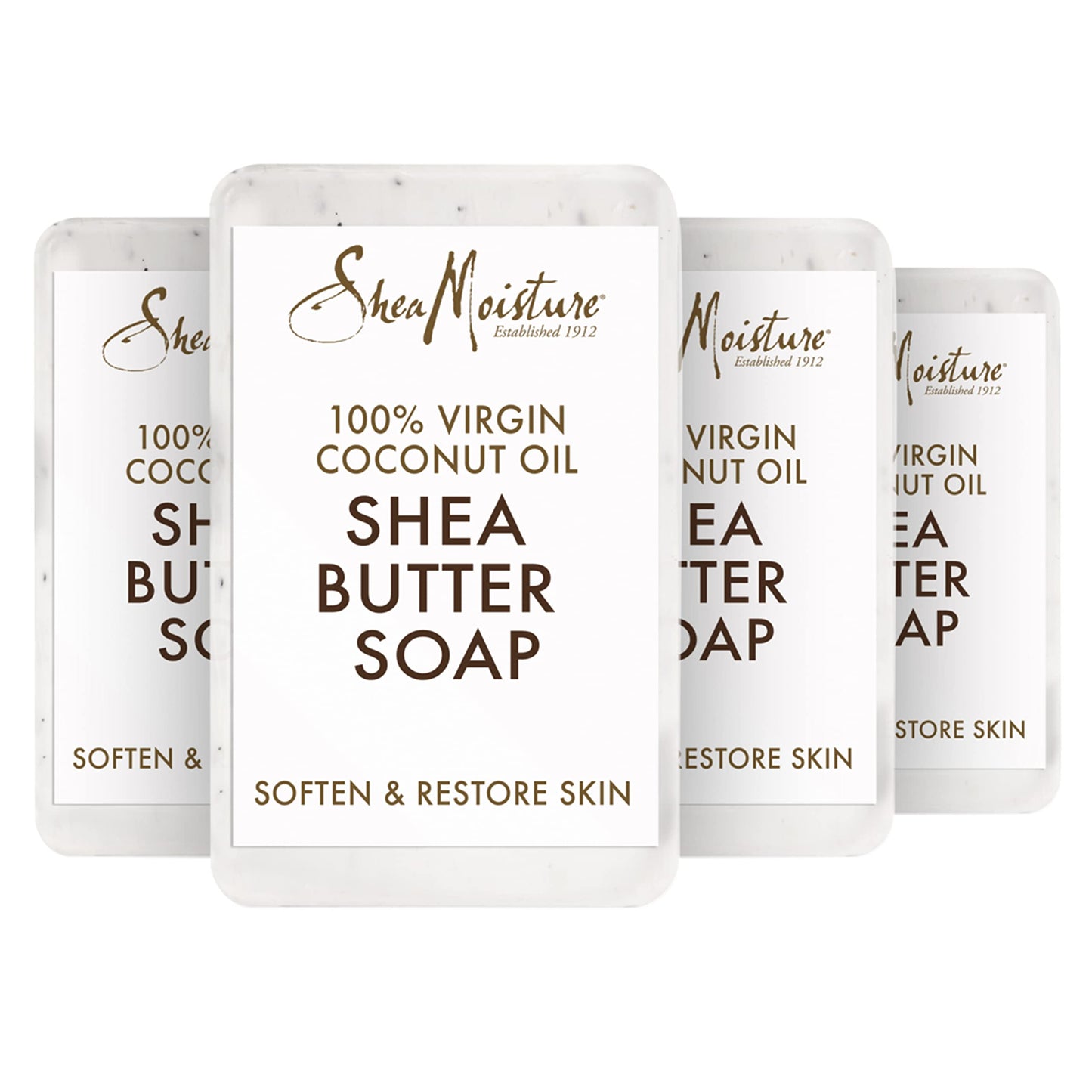 SheaMoisture Shea Butter Soap for All Skin Types 100 percent Virgin Coconut Oil Cruelty Free Skin Care 8 oz 4 Count