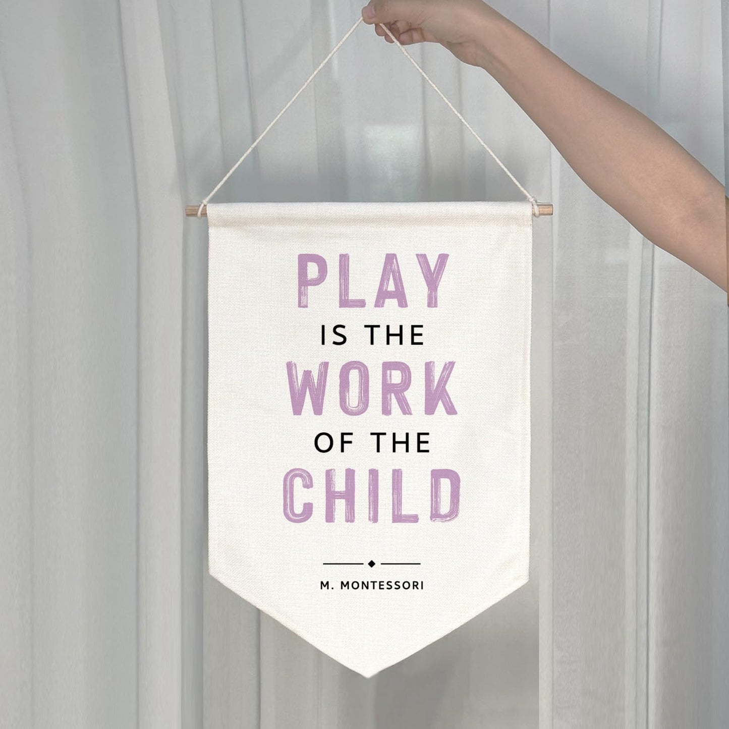 Play is the Work of the Child Kids Playroom Wall Hanging Banners Classroom Wall Decor Kids Reading Corner Decor Kids Room Wall Art