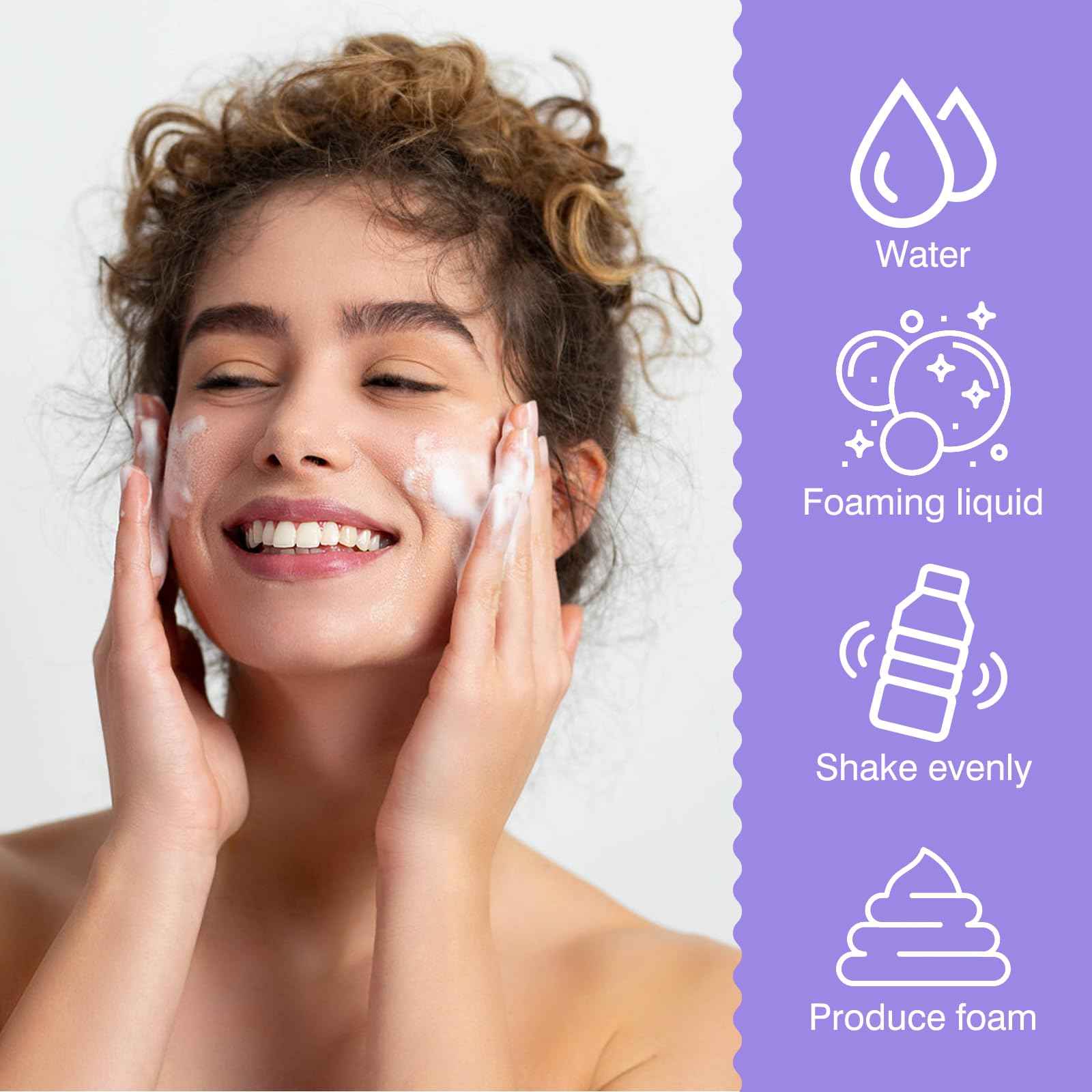 Foam Pump Bottle, 4oz Leak Proof Foaming Soap Dispenser Plastic Refillable Foam Bottles for Shampoo, Hand Soap, Body Wash, Face Wash