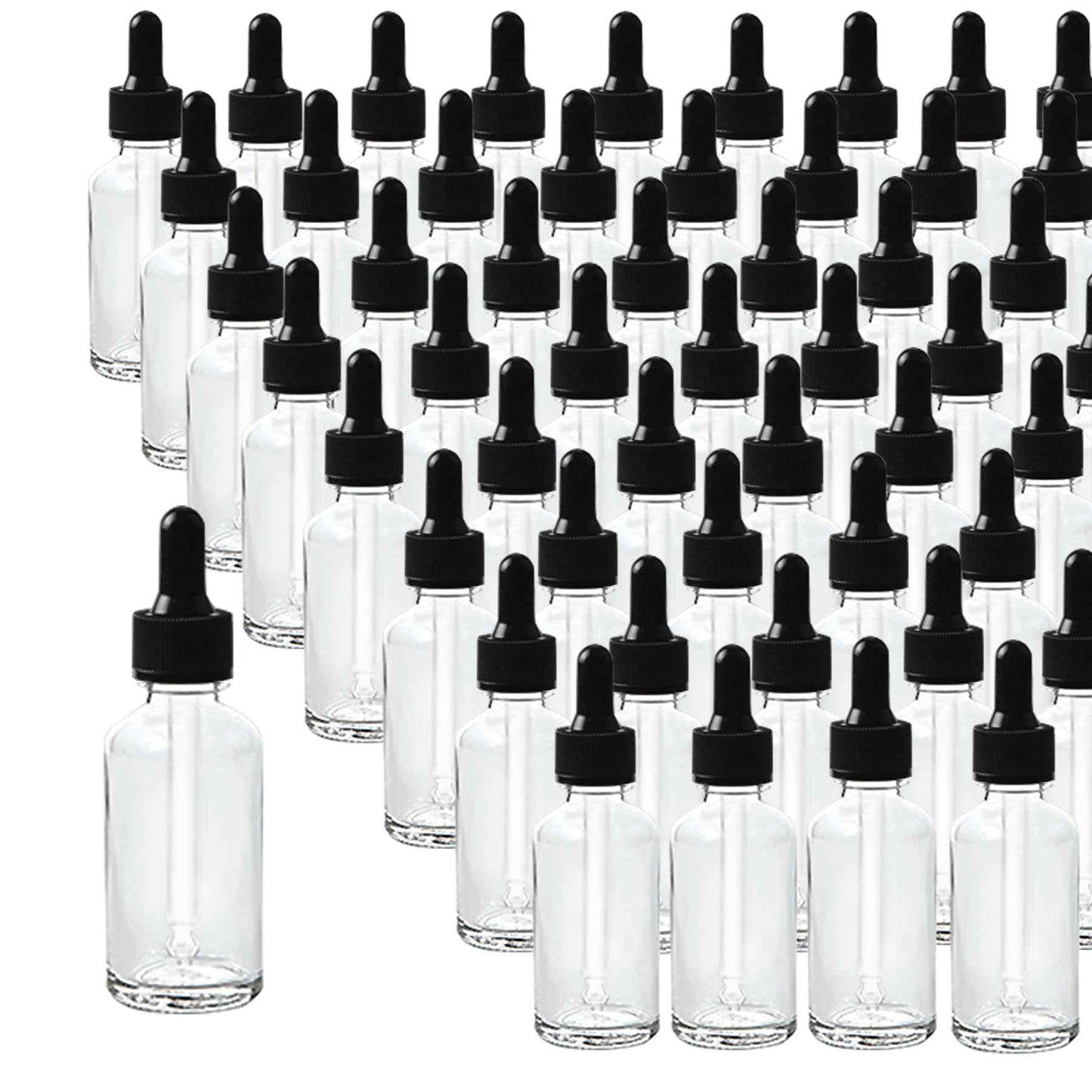 Easeen 48 Pack 1/2oz Clear Glass Dropper Bottles, Eye Dropper Bottles with Glass Droppers for Essential Oils, Perfumes(15ml, Clear)