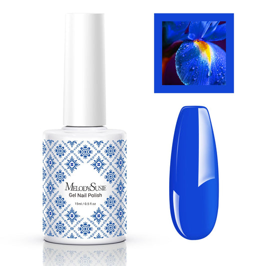 MelodySusie Fleurwee Plant-based UV Gel Nail Polish, Hema Free, 21 Non-Toxic, Royal Blue P40, Long Lasting No Chip, Summer Color 2024 Finger Toe Nail Polish, Nail Art Salon Manicure at Home, 0.5 Fl Oz