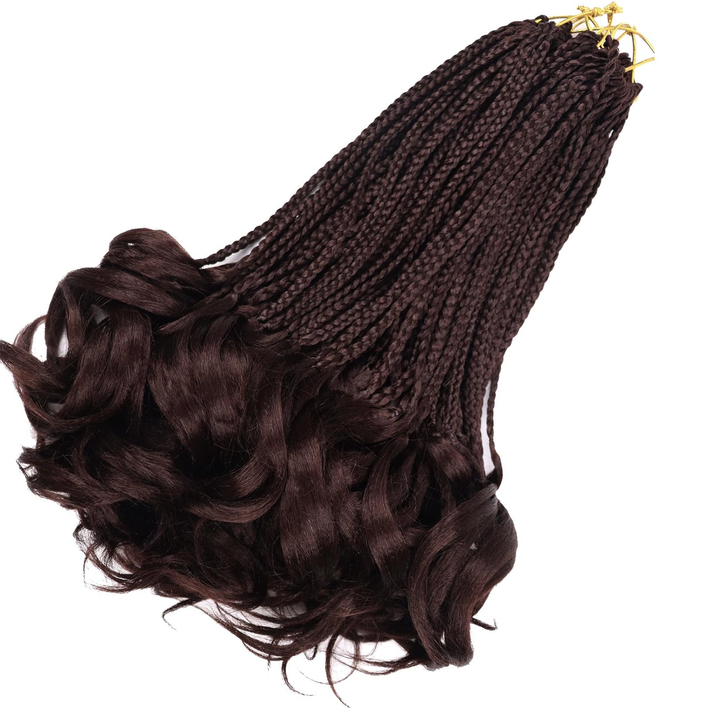 French Curl Crochet Braids 14 Inch French Curl Braiding Hair Pre Looped Goddess Box Braids Crochet Hair for Women Curly Crochet Hair with Curly Ends French Curly Braiding Hair(33#)