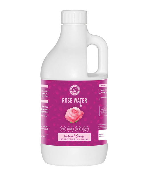 Holy Natural Rose Water (1000ml) for Face & Hair Toner Alcohol & Preservative Free