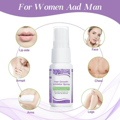 Hair Inhibitor for Face, Permanent Hair Growth Inhibitor Non-Irritating Stop Hair Growth for Body, Bikini, Arm, Armpit, Leg, Slows Hair Regrowth Lavender Flavor