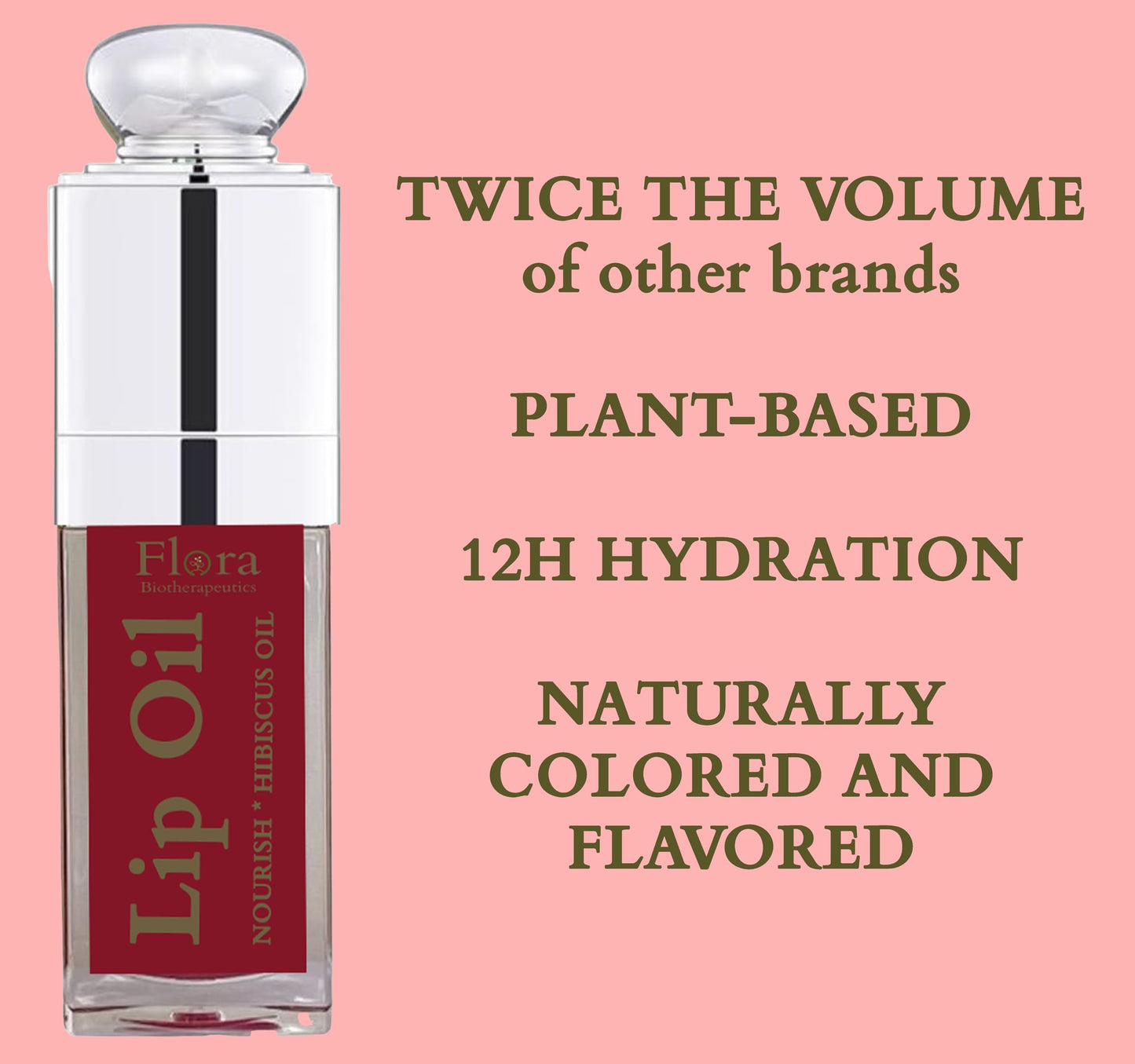 FLORA HIBISCUS LIP OIL | ORGANIC, PLANT-BASED | NOURISH | 10 ML | MADE IN CANADA