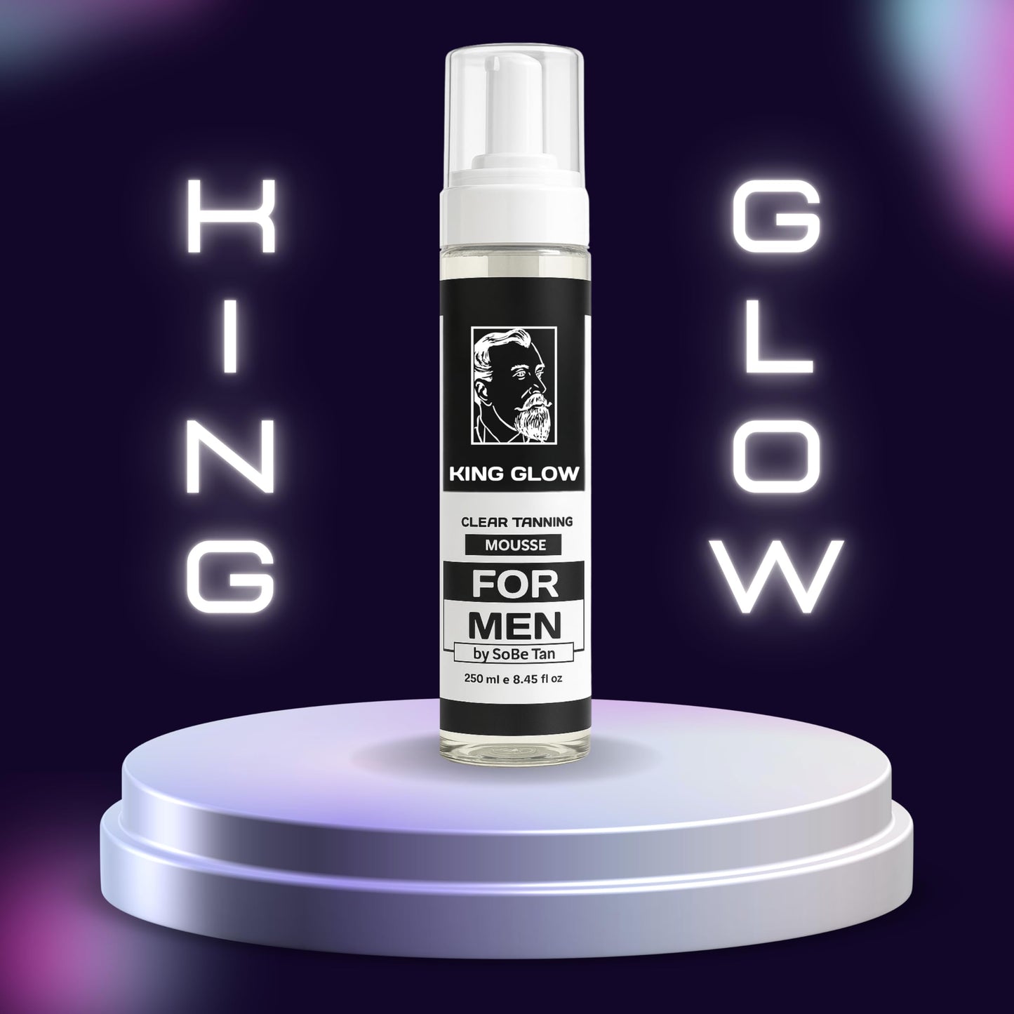 Self-Tanner for Men | King Glow - Water-Based, Fast-Drying Sunless Tanning Foam for Body and Face - Natural Tan Without the Sun (Mitt Included)