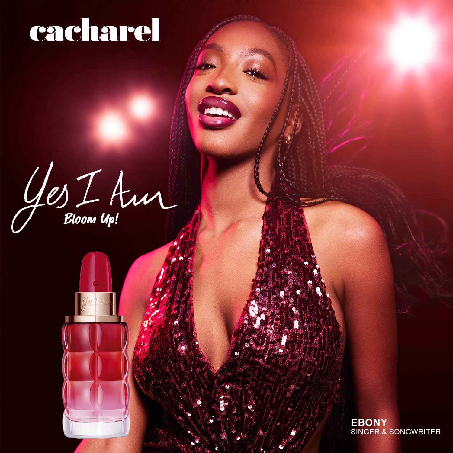 Cacharel Yes I am Bloom Up! Eau de Parfum Spray Perfume for Women, Fruity, Floral & Fresh Scent, Notes of Red Berries, Peonies & Sandalwood, Long-Lasting Fragrance, 1.0 Fl Oz