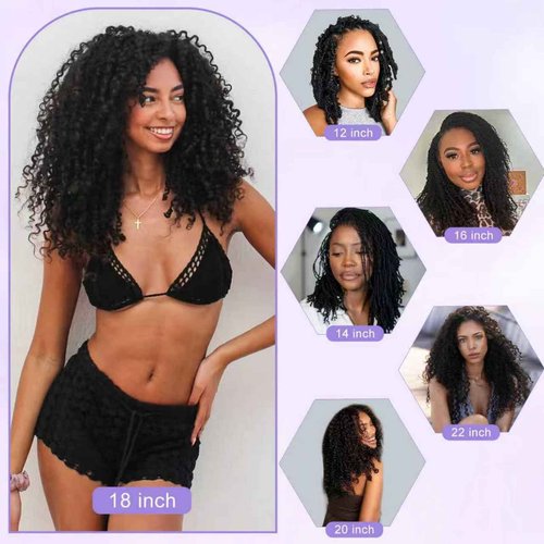 Afro Kinkys Bulk Human Hair For Braiding Soft 4c Afro Kinky-Curly Human Hair For Mini Twists,Dreadlocks Extensions,Repair Locs,Micro Locs Extension,Human Braiding Hair 18inch(1B,35g/pack)