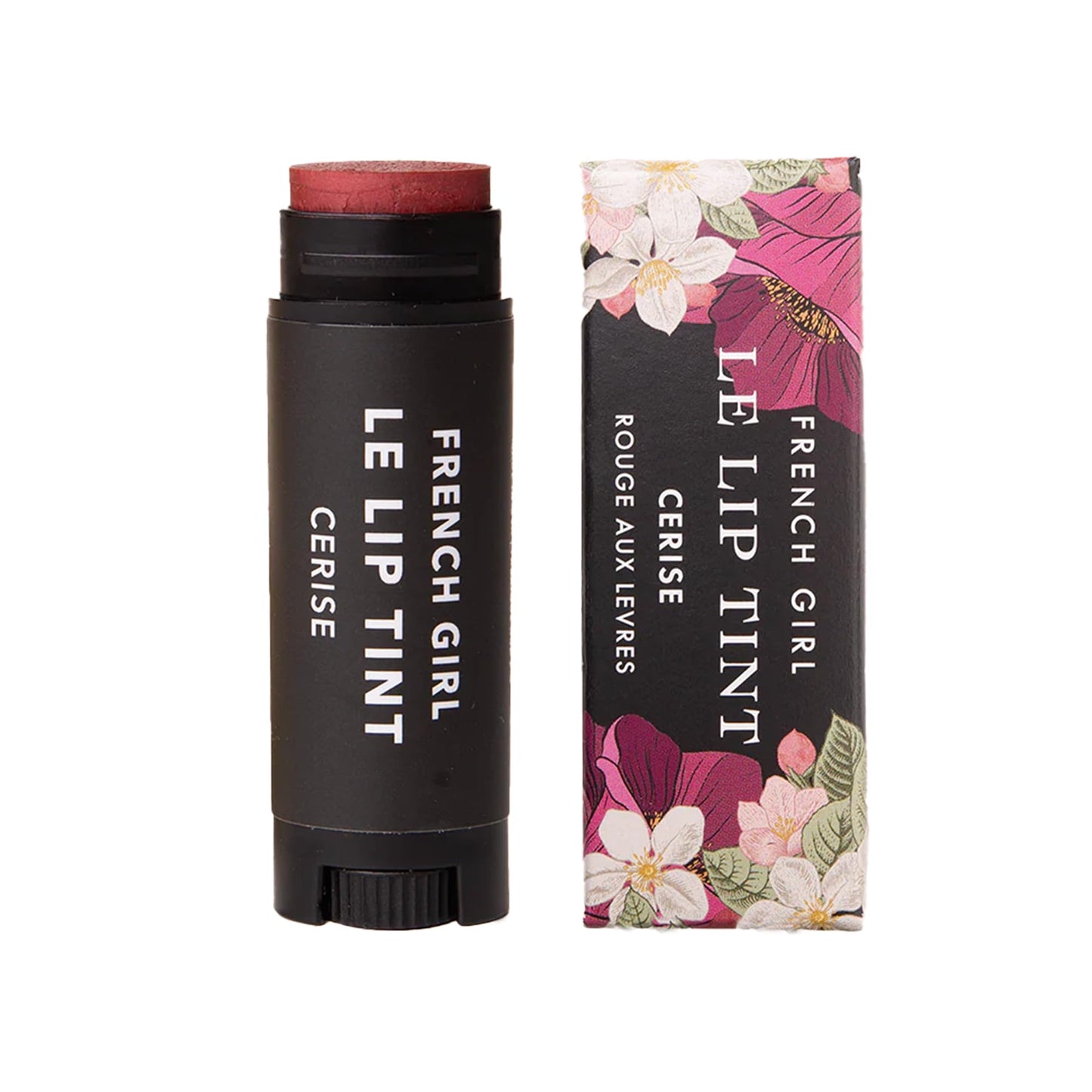 French Girl Le Lip Tint - Moisturizing & Hydrating Lip Balm for Sheer, Buildable Coverage & Shine, Clean Formula, Organic Ingredients, Vegan & Cruelty-Free - Cerise