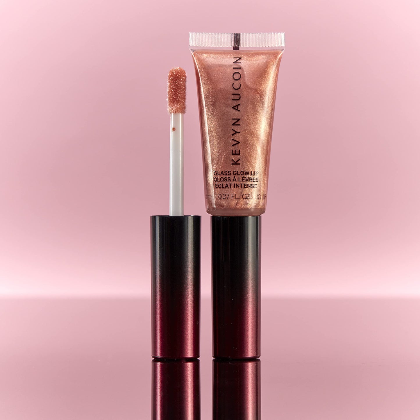 Kevyn Aucoin Glass Glow Lip, Prism Rose: Multi-purpose lip gloss highlighter. 3D reflective glaze, comfortable wearing, non-sticky. Moisturize, protect, lock in shine. Makeup artist go to.