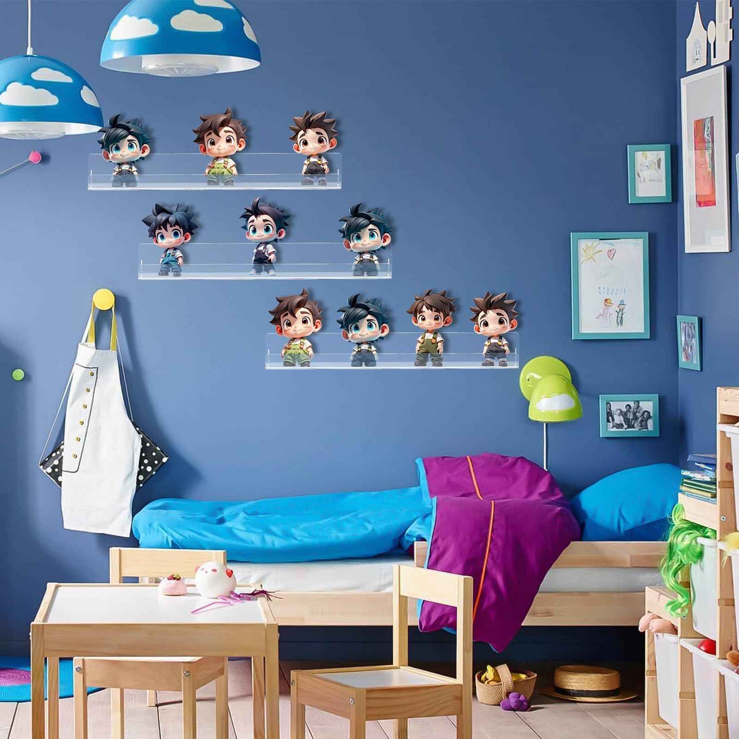 SOVQUEST Nail Polish Shelf Wall Acrylic Clear 15 Inch Rack Sunglass Organizer Multi-Purpose Floating Shelves for Beauty Salons Retailer Dressing Room (6 PCs)