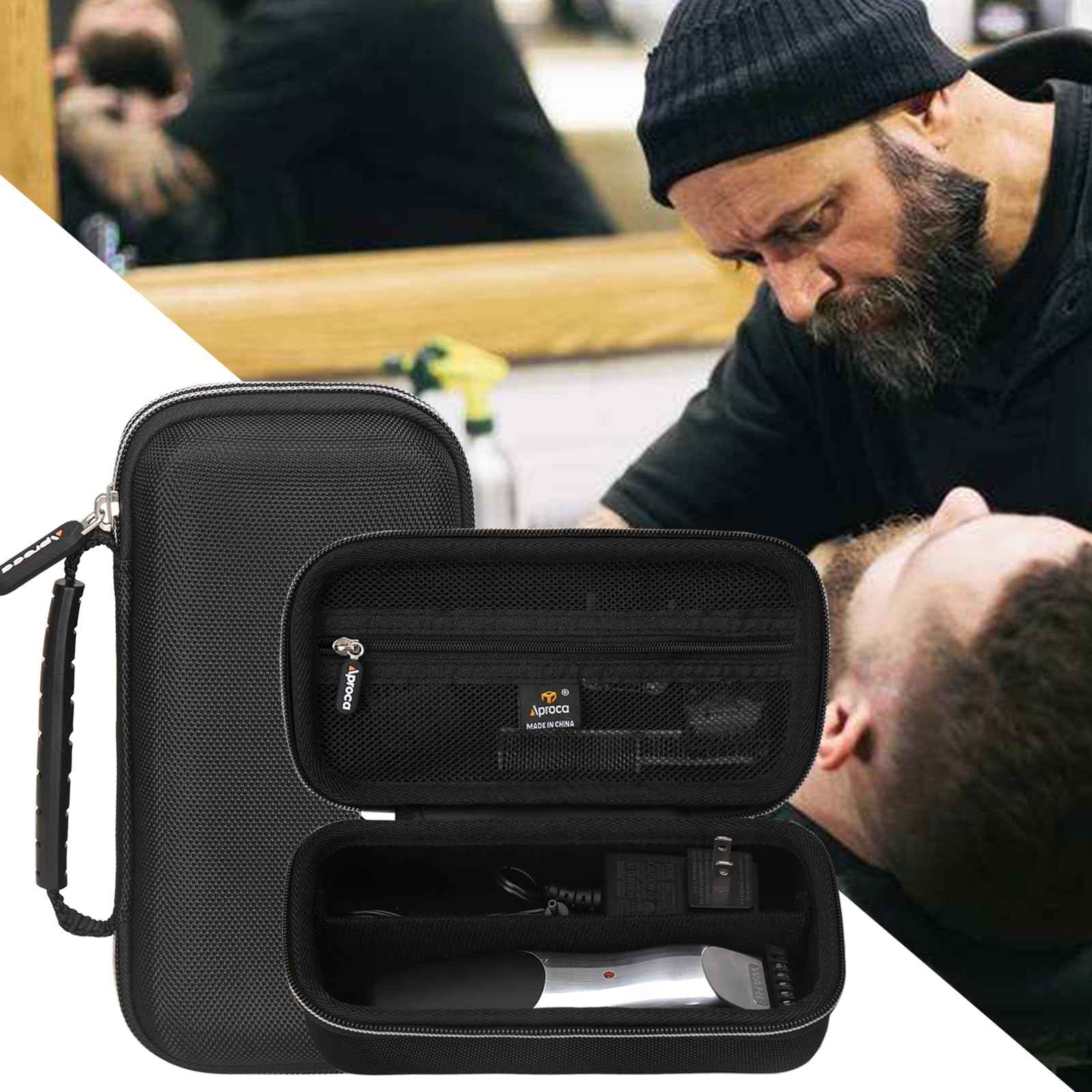 Aproca Hard Case Compatible with WAHL Groomsman Corded Cordless Beard Trimmer Grooming Kit, Storage Portable Bag (Case Only)