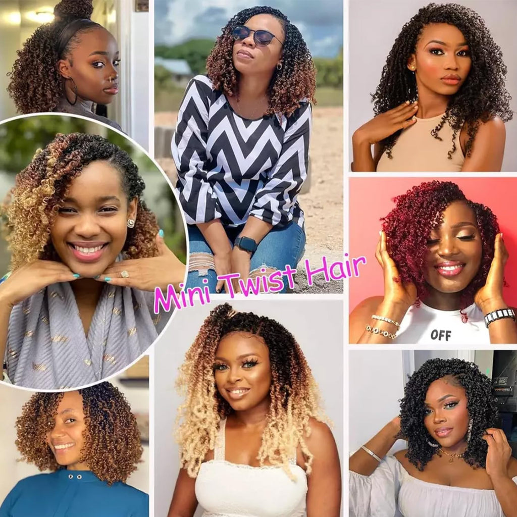 Yanky Twist Crochet Hair 14 Inch 9 Packs Passion Twist Crochet Hair Pre-twisted Fluffy Mini Crochet Twists Hair Crochet Braids Hair 1B/27#